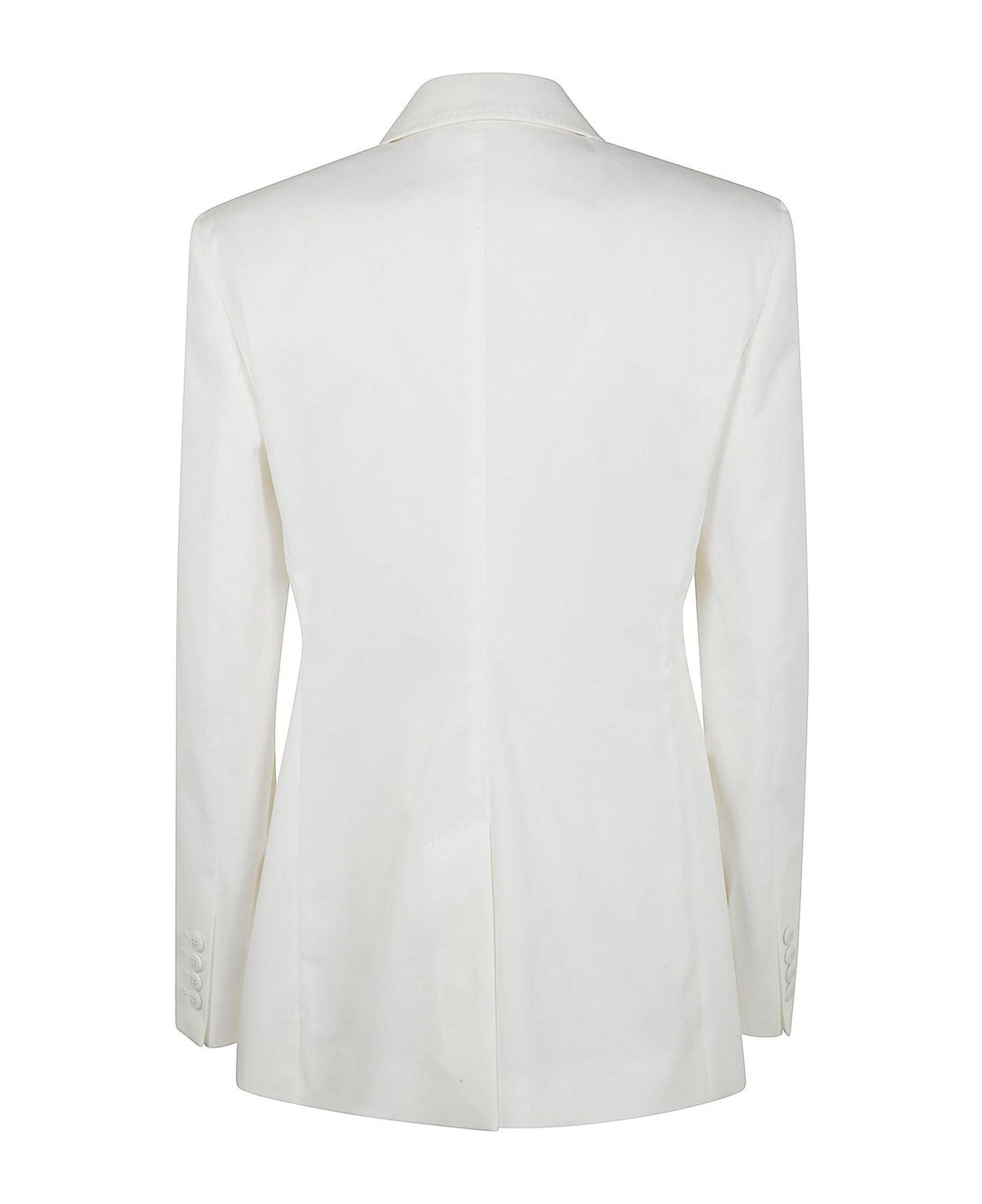 Max Mara Studio Yuppy Single-breasted Long-sleeved Blazer - White