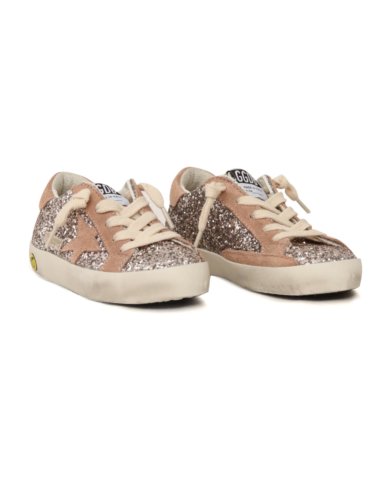 Golden Goose Super Star Glitter Upper Suede Star And Heel - PINK