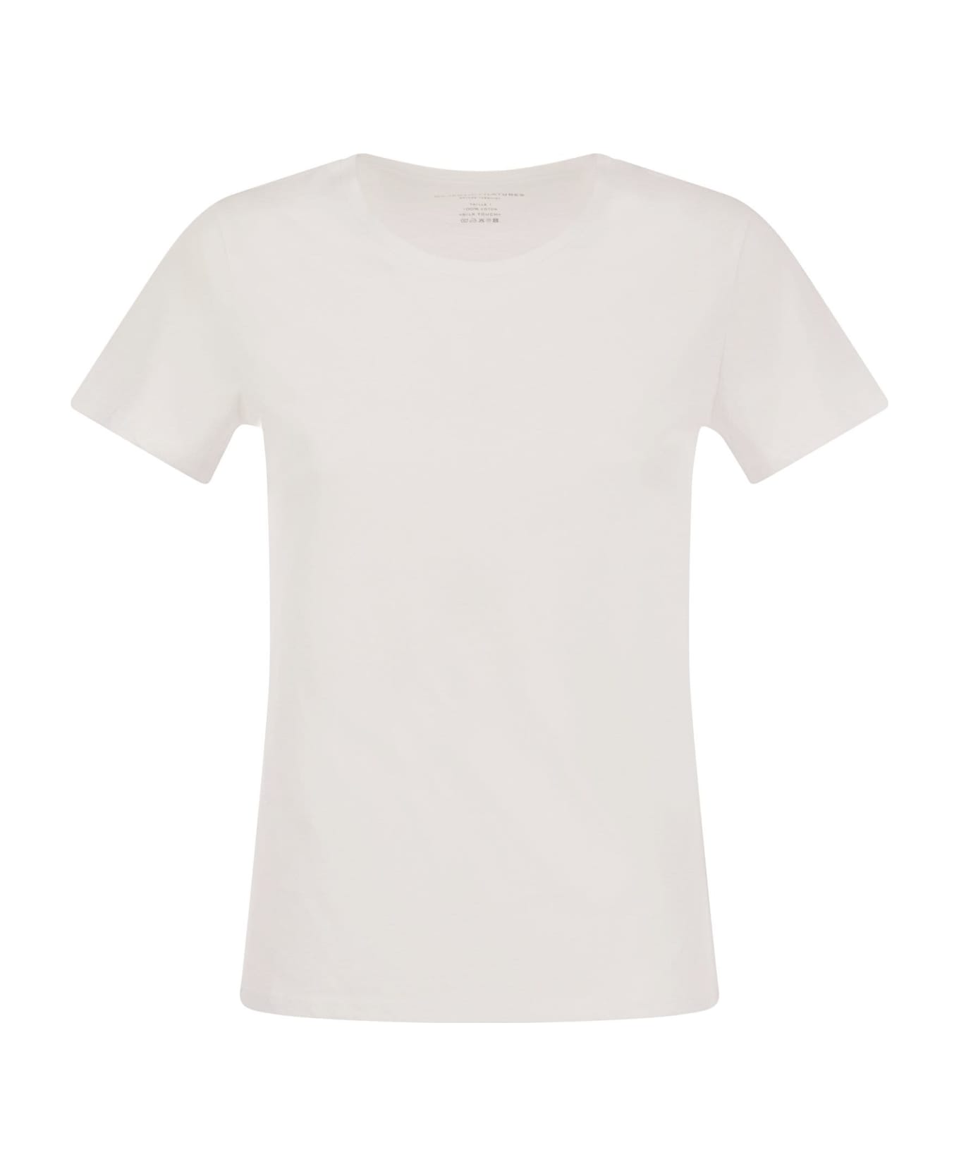 Majestic Filatures Polly - T-shirt In Cotone Silk Touch - White Tシャツ