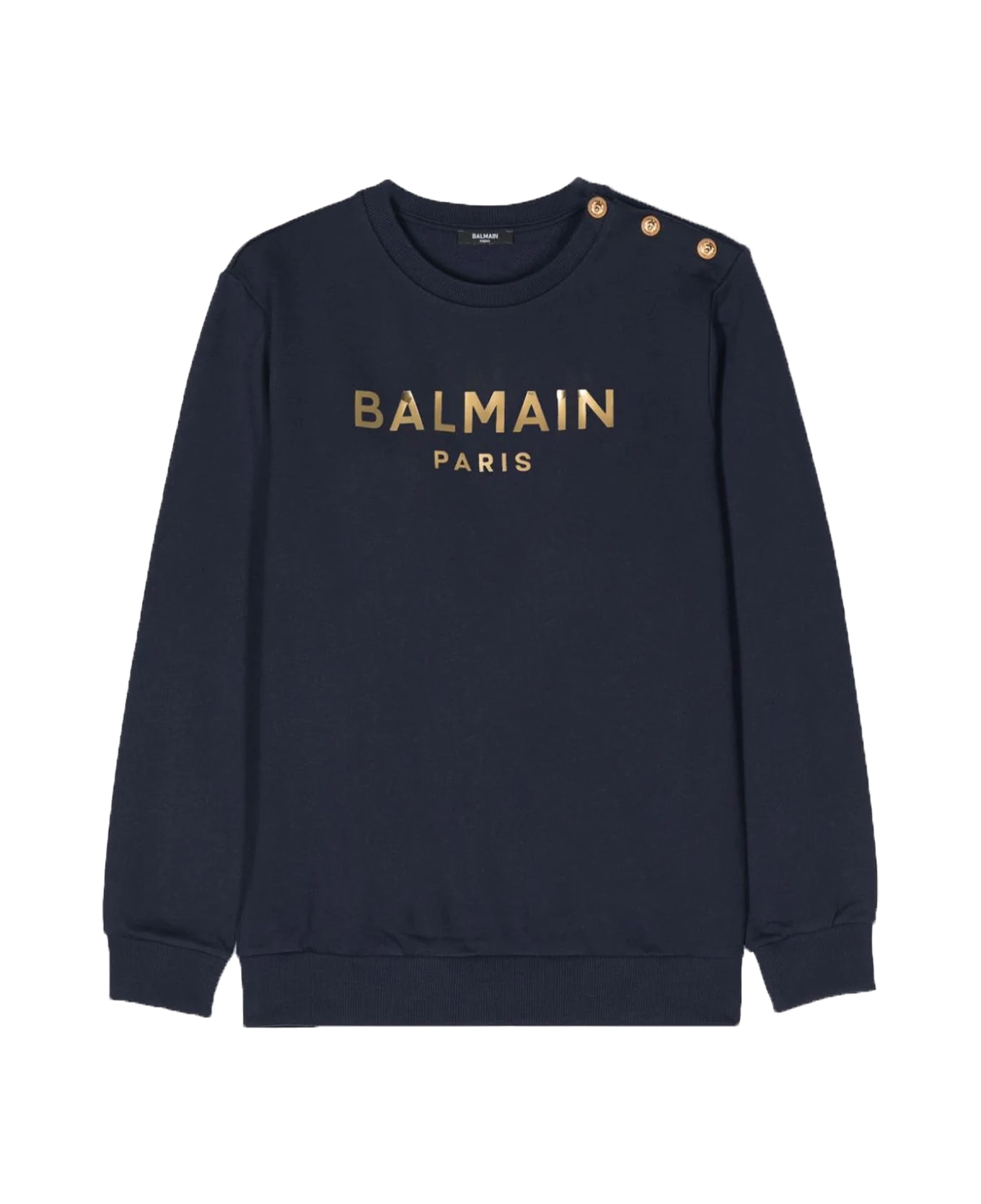 Balmain Sweatshirt With Logo - Blue ニットウェア＆スウェットシャツ