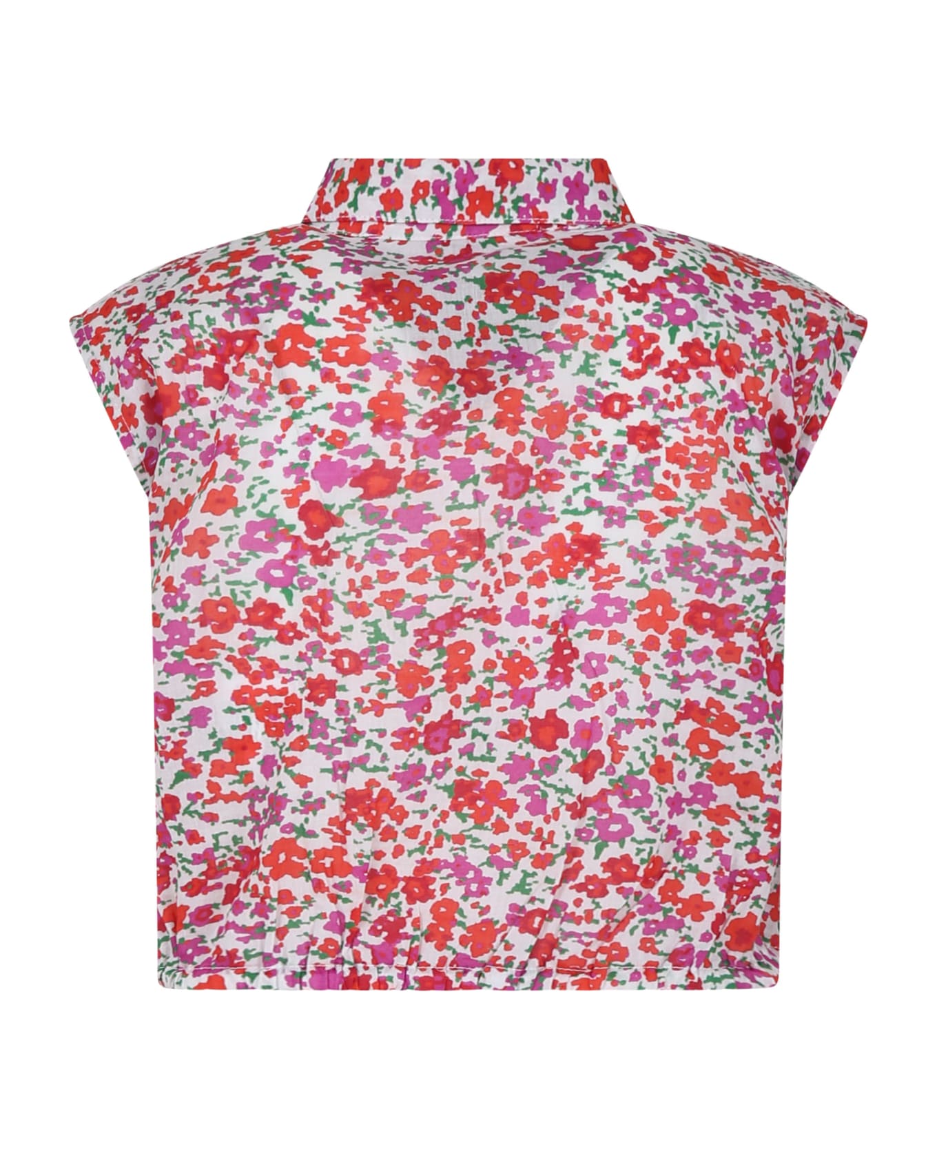 Philosophy di Lorenzo Serafini Kids White Top For Girl With Flowers - Multicolor トップス