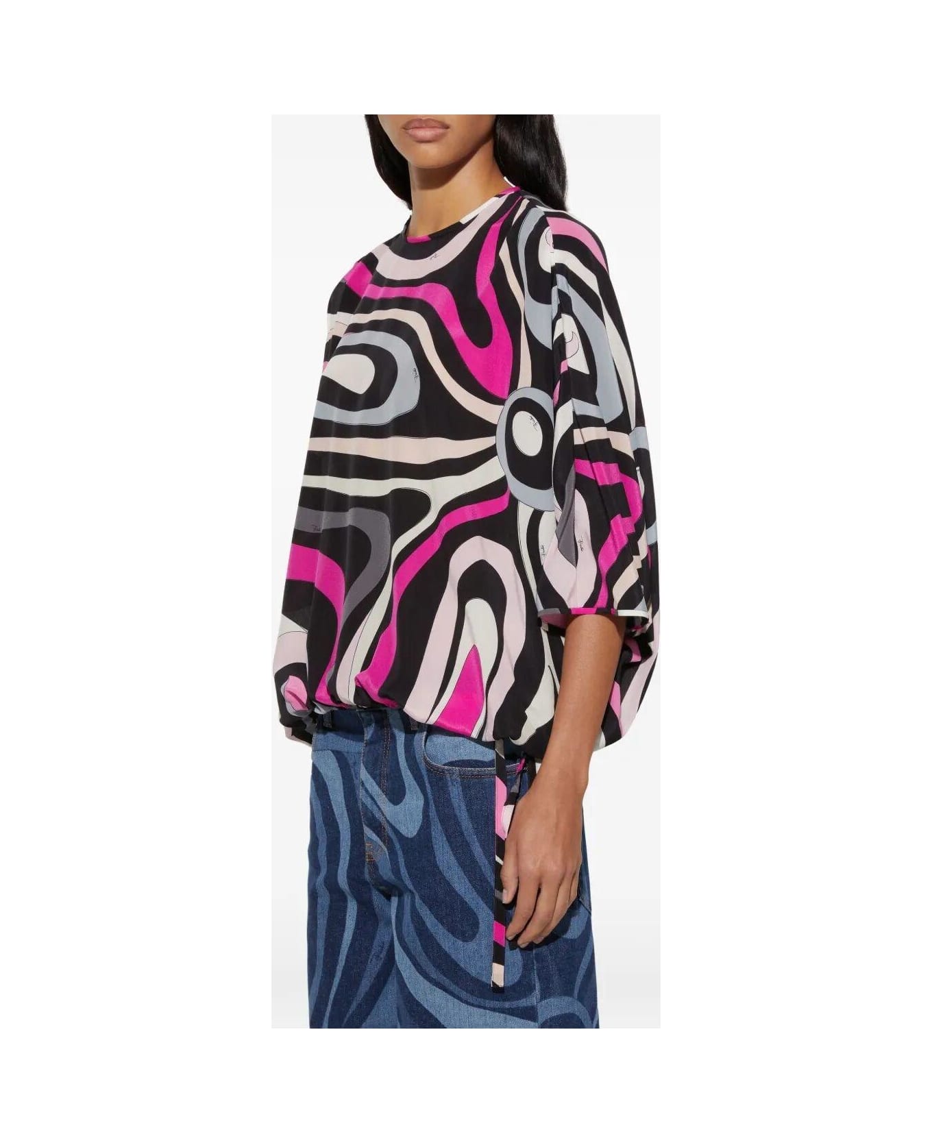 Pucci Abstract Print Top - Nero Fuxia