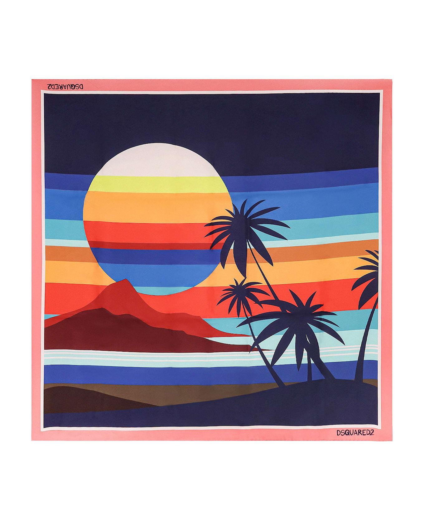 Dsquared2 Summer Lovers Multicolor Silk Foulard - MultiColour