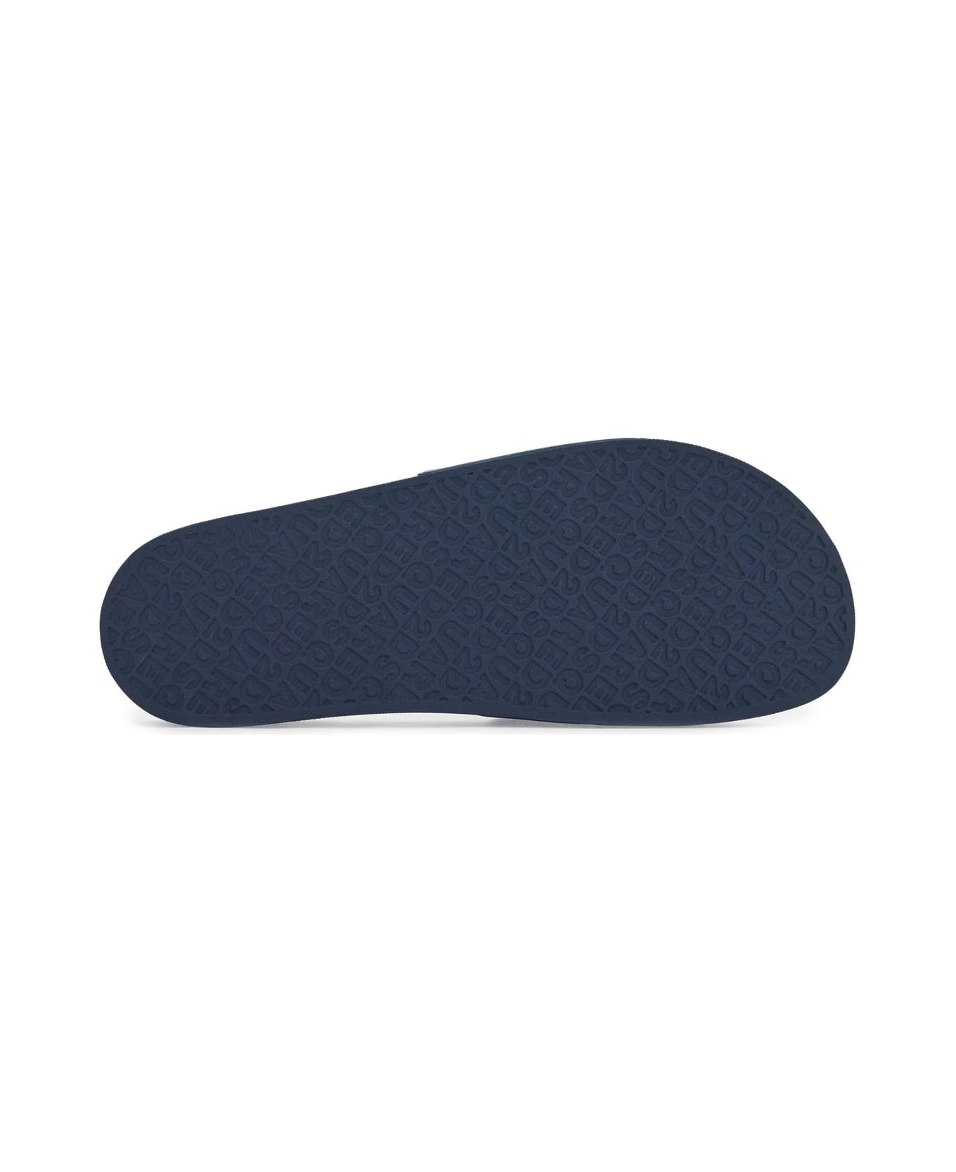 Dsquared2 Navy Blue Polyurethane Slippers - BLU NOTTE (Blue)