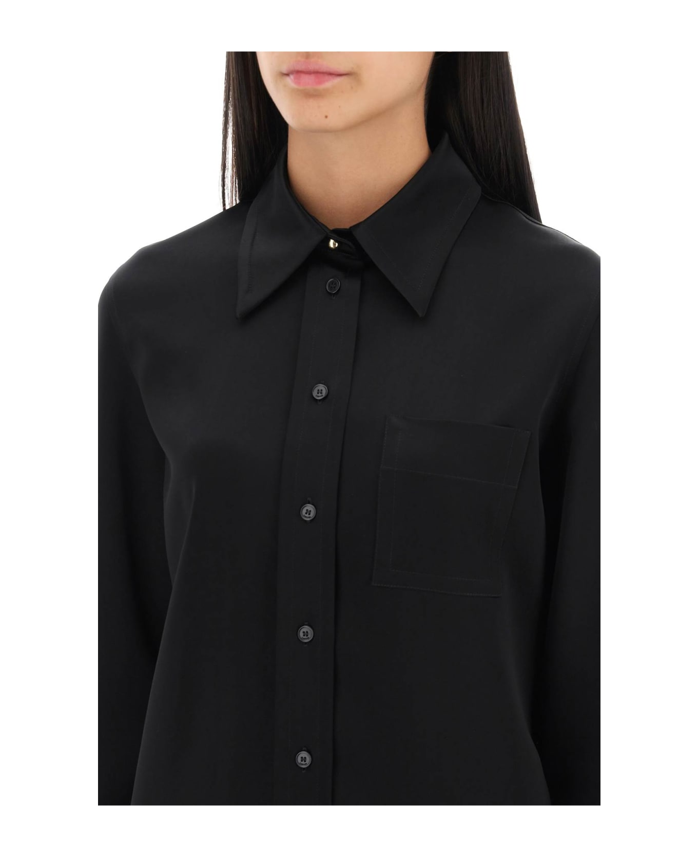 Lanvin Satin Pocket Shirt - BLACK (Black)