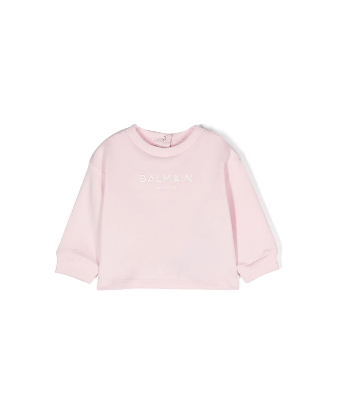 Balmain Sweatshirt With Embroidery - Pink
