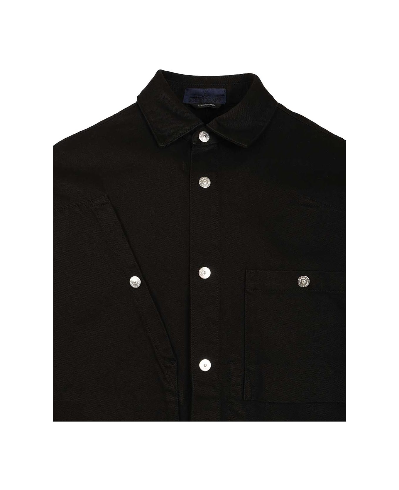 Stone Island Shirt Bull Denim - BLACK