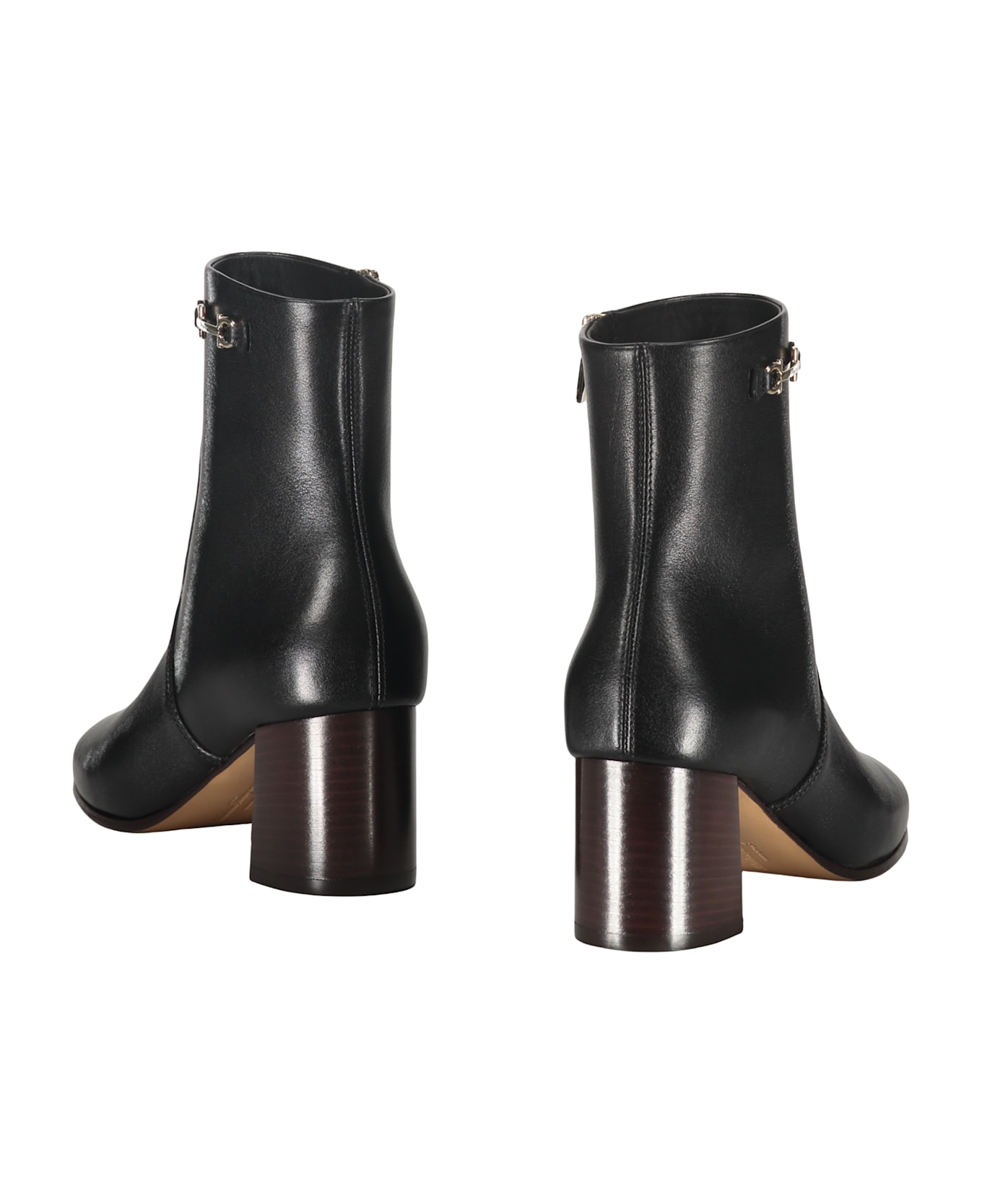 Ferragamo Leather Ankle Boots - black