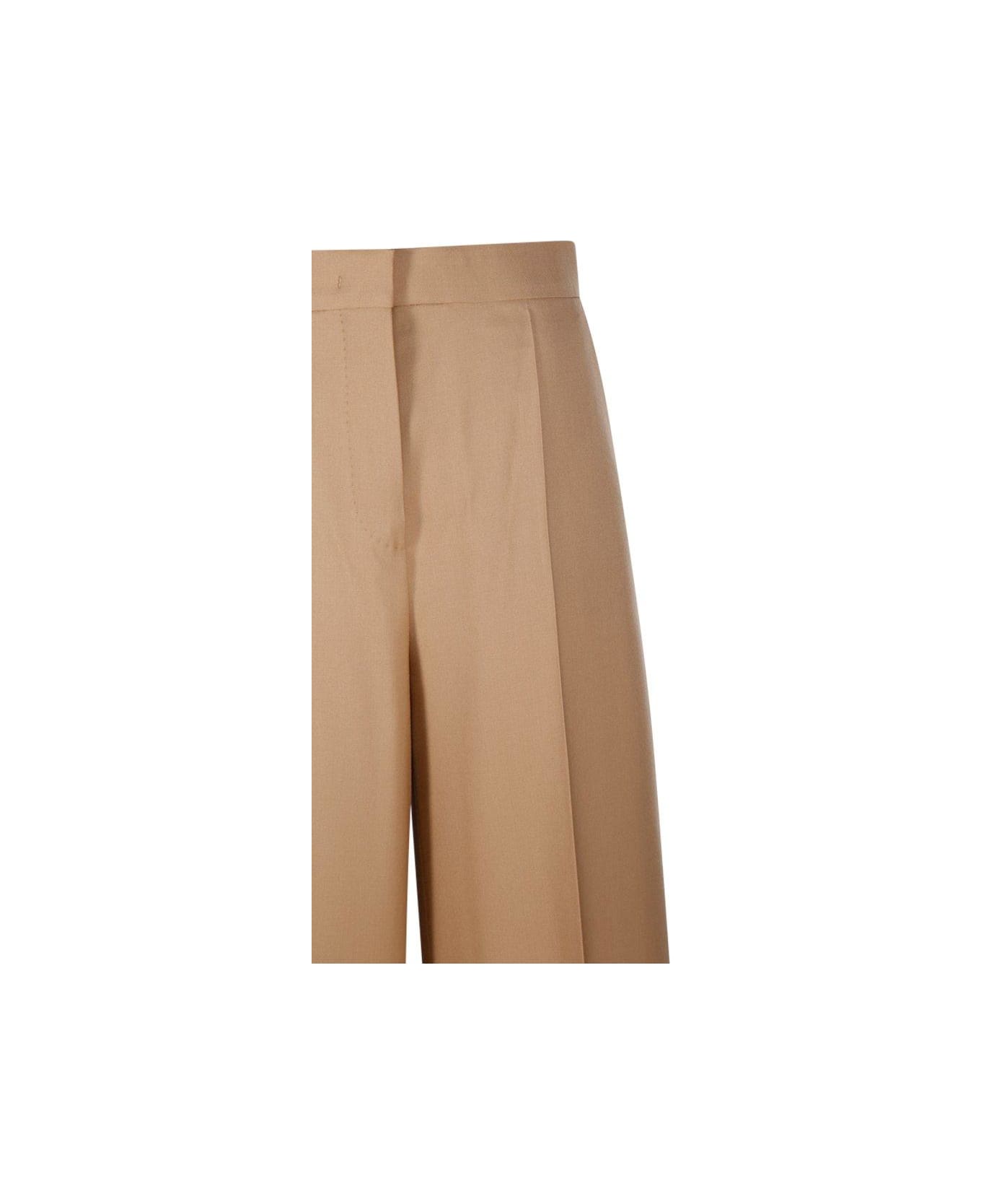 Max Mara High Waist Straight Leg Pants - Beige