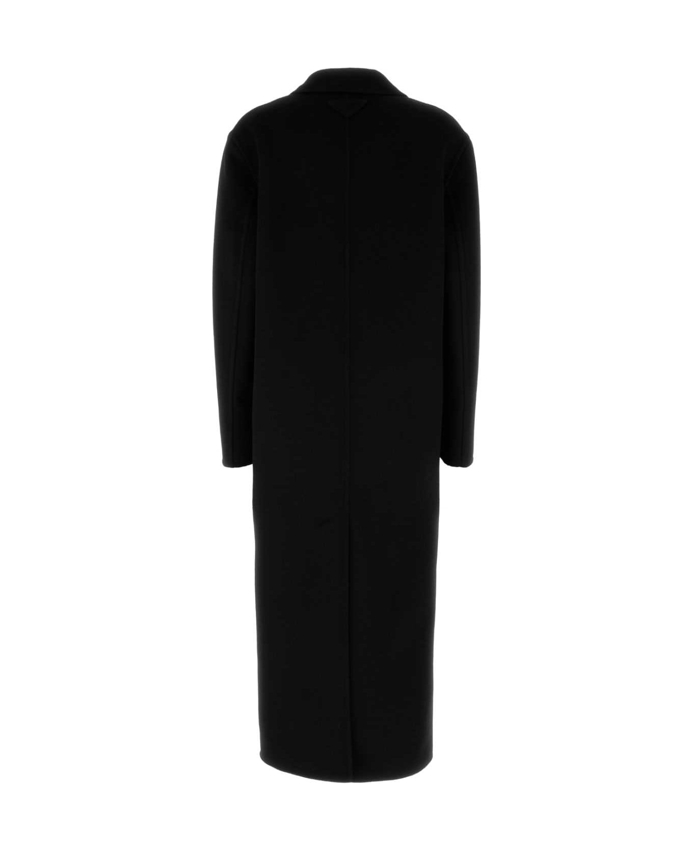 Prada Black Wool Blend Coat - NERO