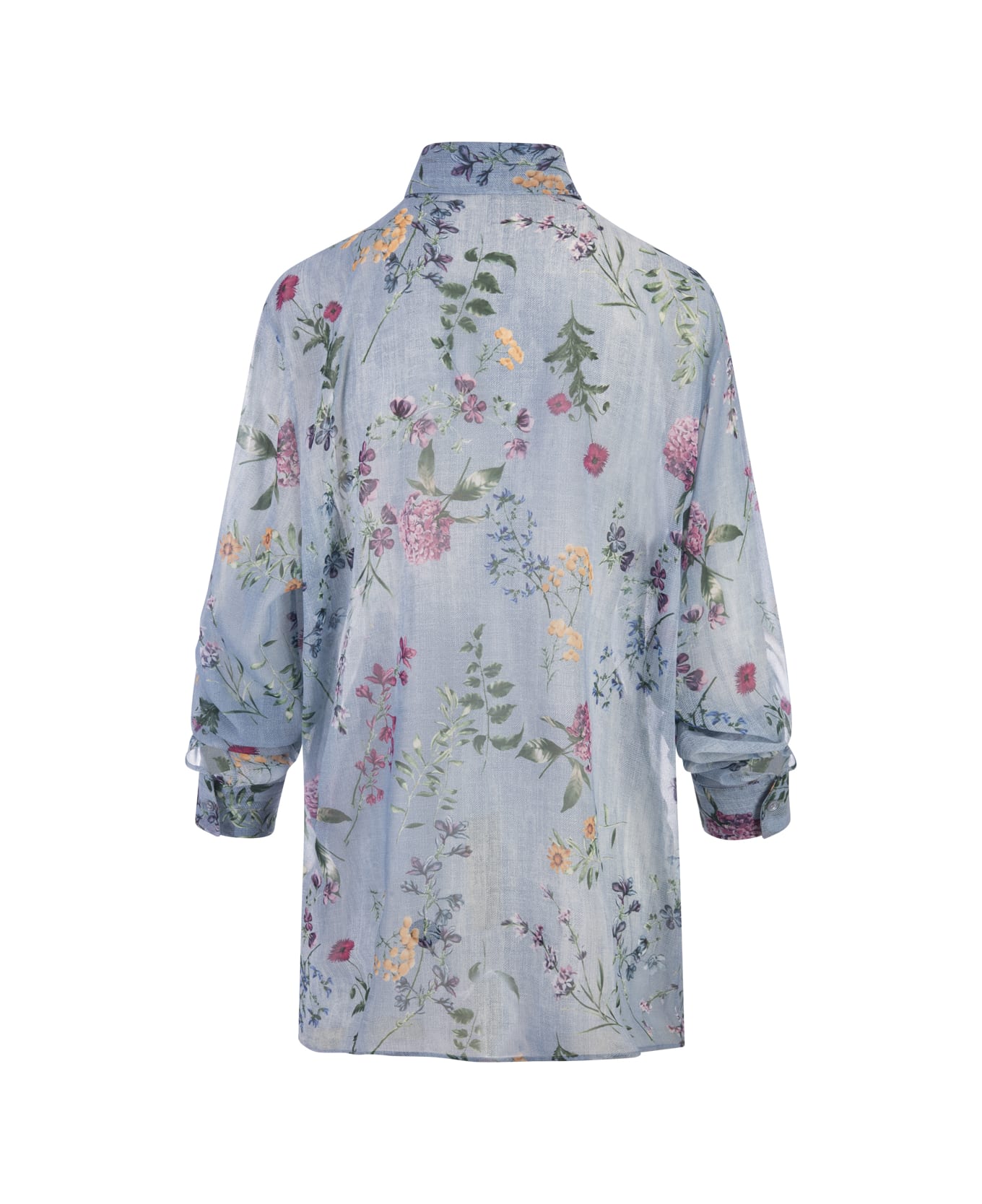 Ermanno Scervino Soft Shirt With Floral Print - Blue シャツ