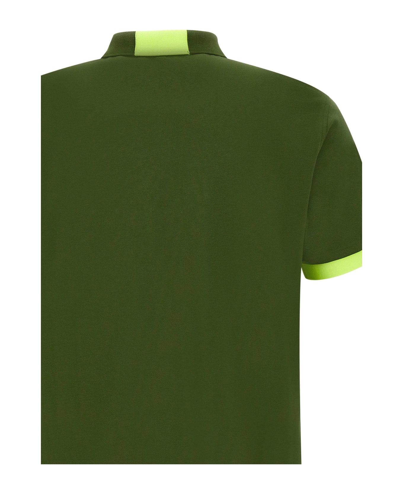 Sun 68 'fluo Logo' Cotton Polo Shirt - Oliva