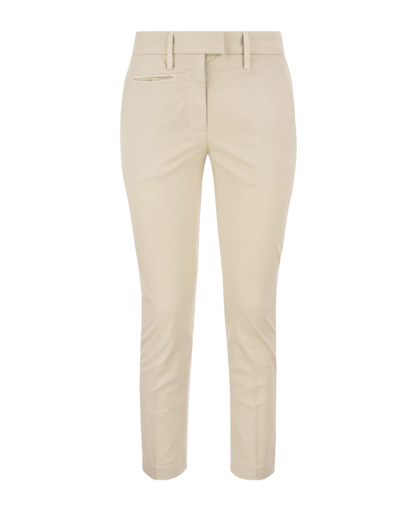 Dondup Perfect - Slim-fit Cotton Gabardine Trousers - Cream