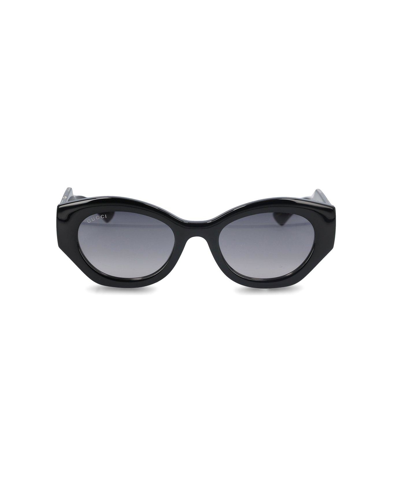 Gucci Eyewear Oval Frame Sunglasses - Black Crystal Grey サングラス
