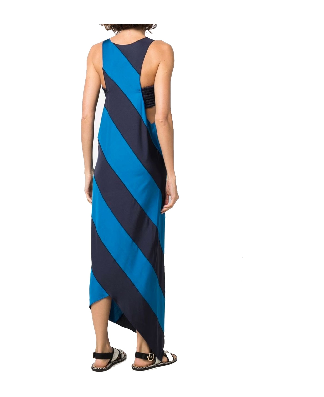 Marni Stripped Long Stripe Dress - Blue