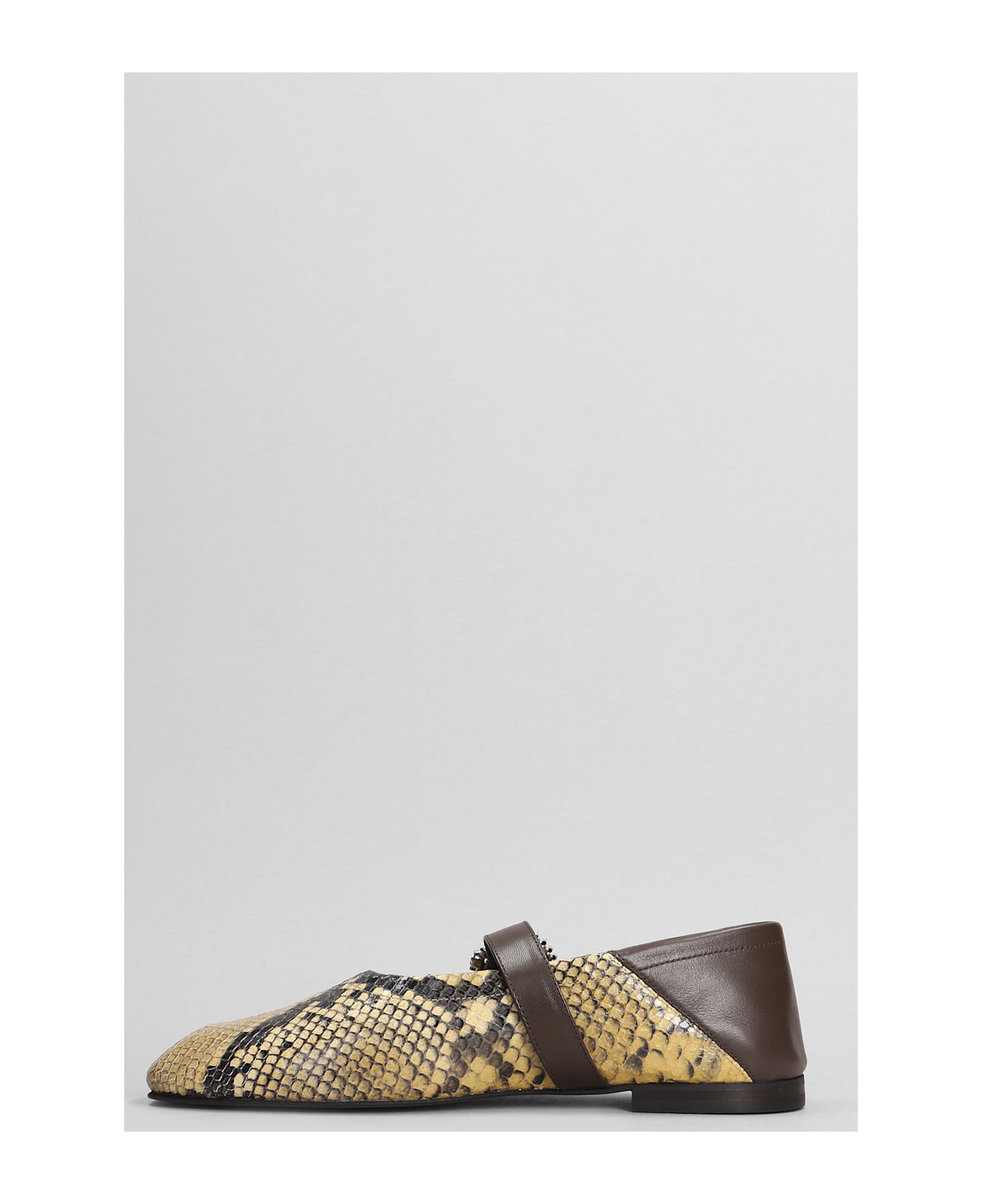 Wales Bonner Ballerina Buckle Ballet Flats In Python Print Leather - python print