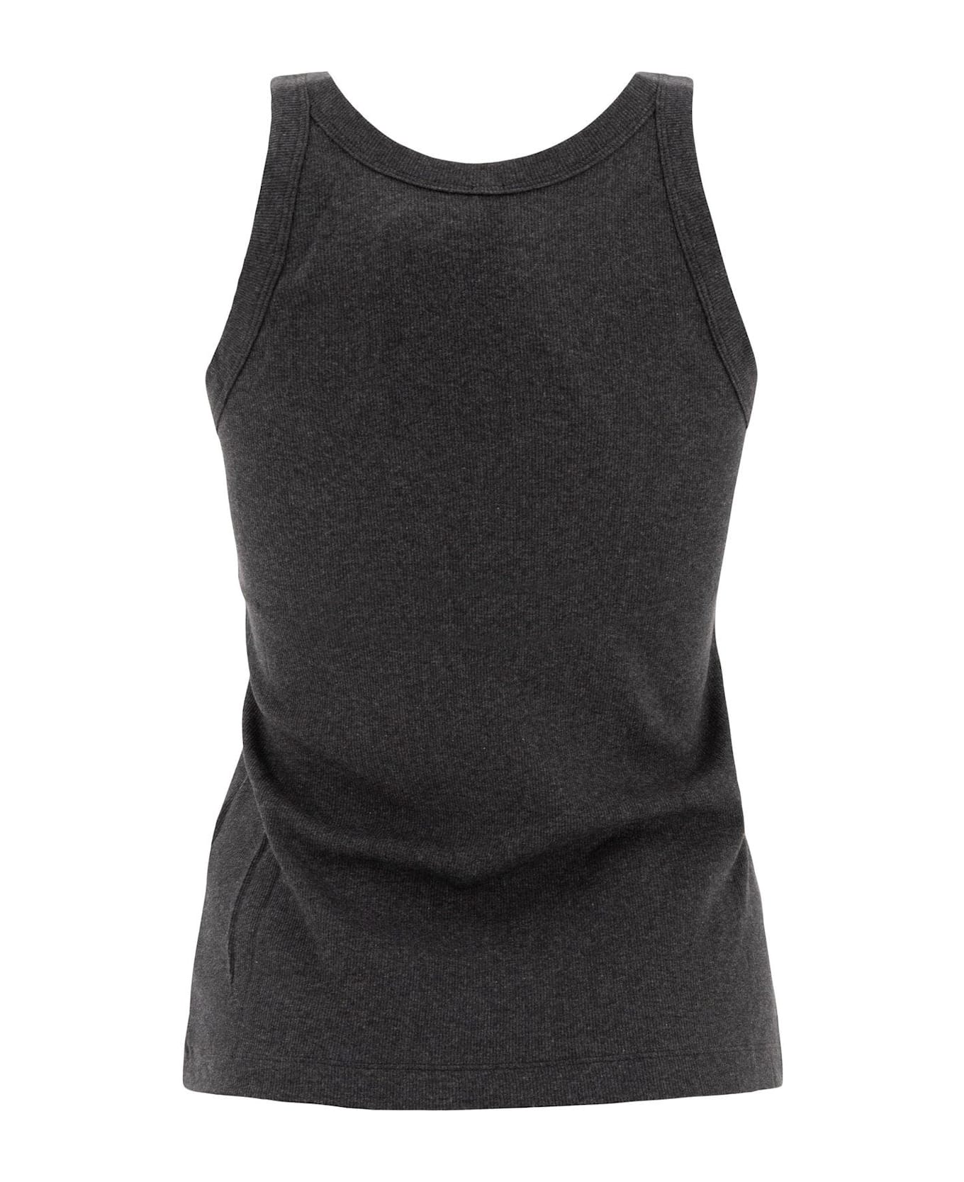Totême Sleeveless Ribbed Tank Top - CHARCOAL MELANGE