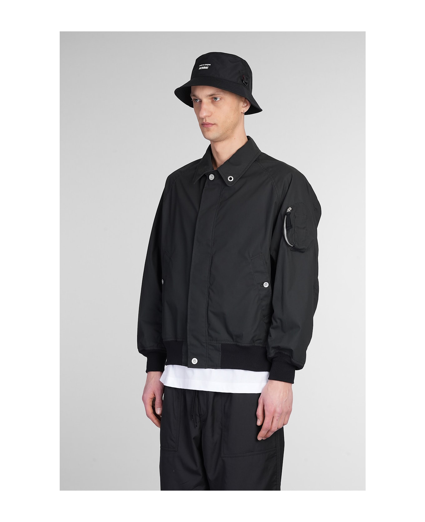 Comme des Garçons Homme Casual Jacket In Black Cotton - black