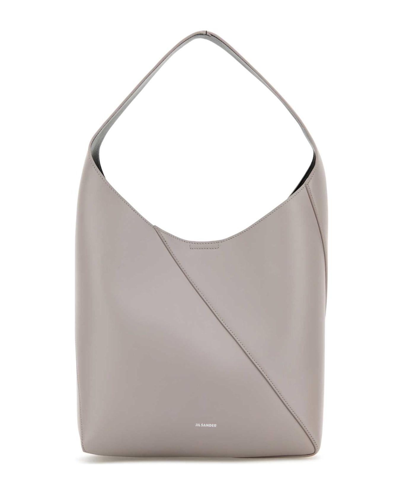 Jil Sander Light Grey Leather Medium Vertigo Shoulder Bag - GRIS