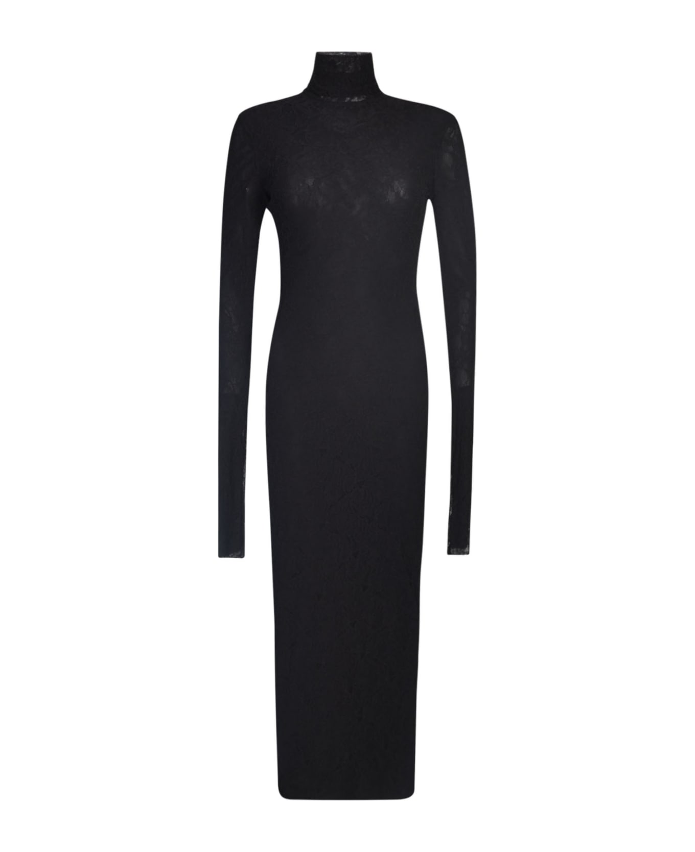 Philosophy di Lorenzo Serafini Lace Paneled Turtleneck Longsleeved Dress - Black