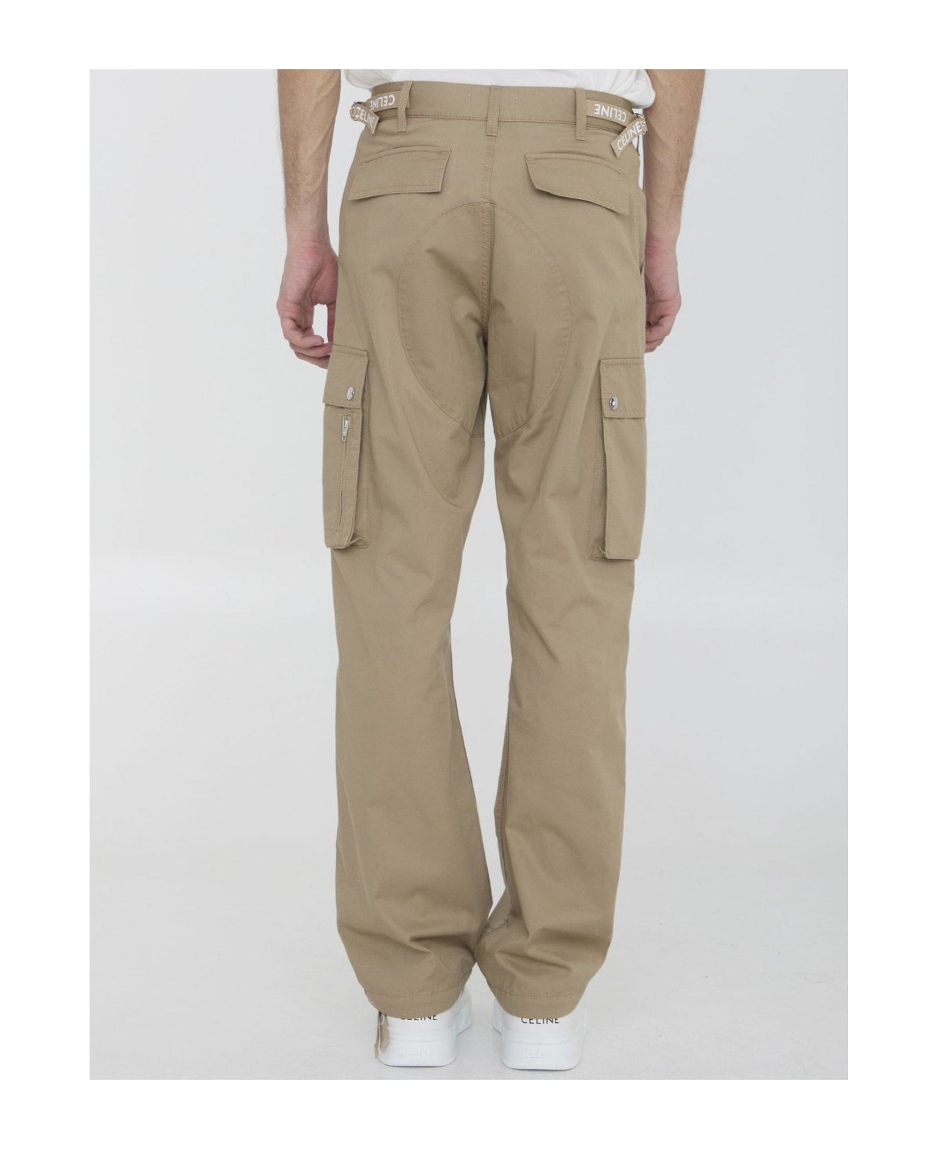 Celine Straight Leg Cargo Pants - Beige ボトムス