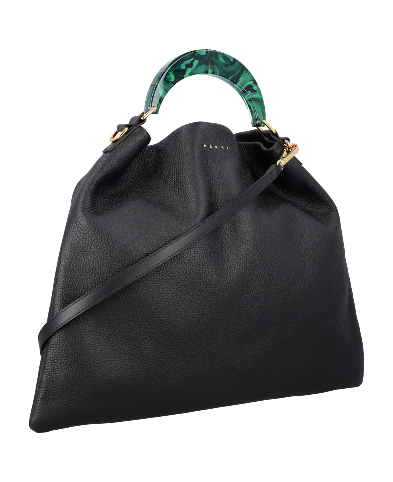 Marni Small 'venice' Black Leather Bag - Black