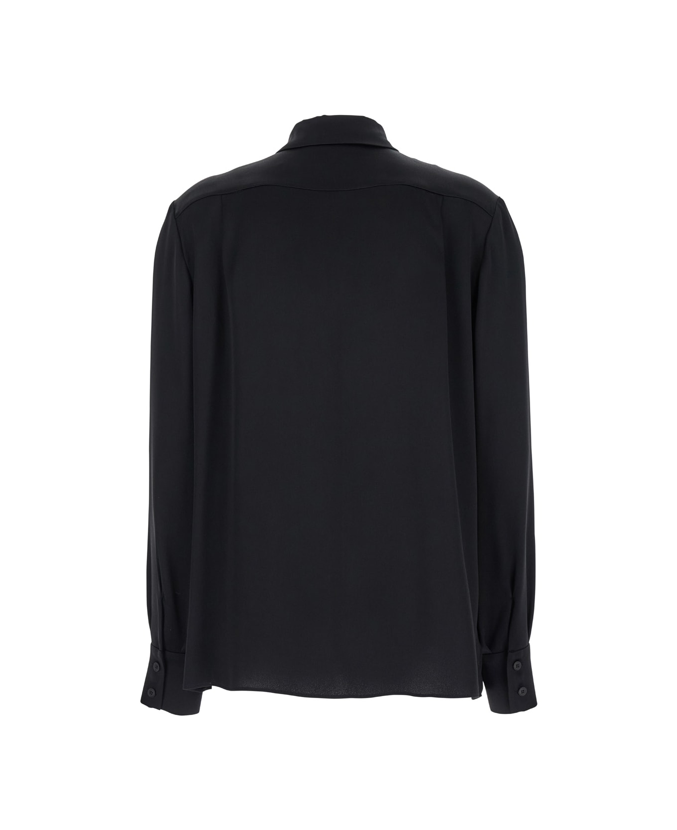 Alberta Ferretti Black Shirt With Pointed Collar In Silk Blend Woman - NERO