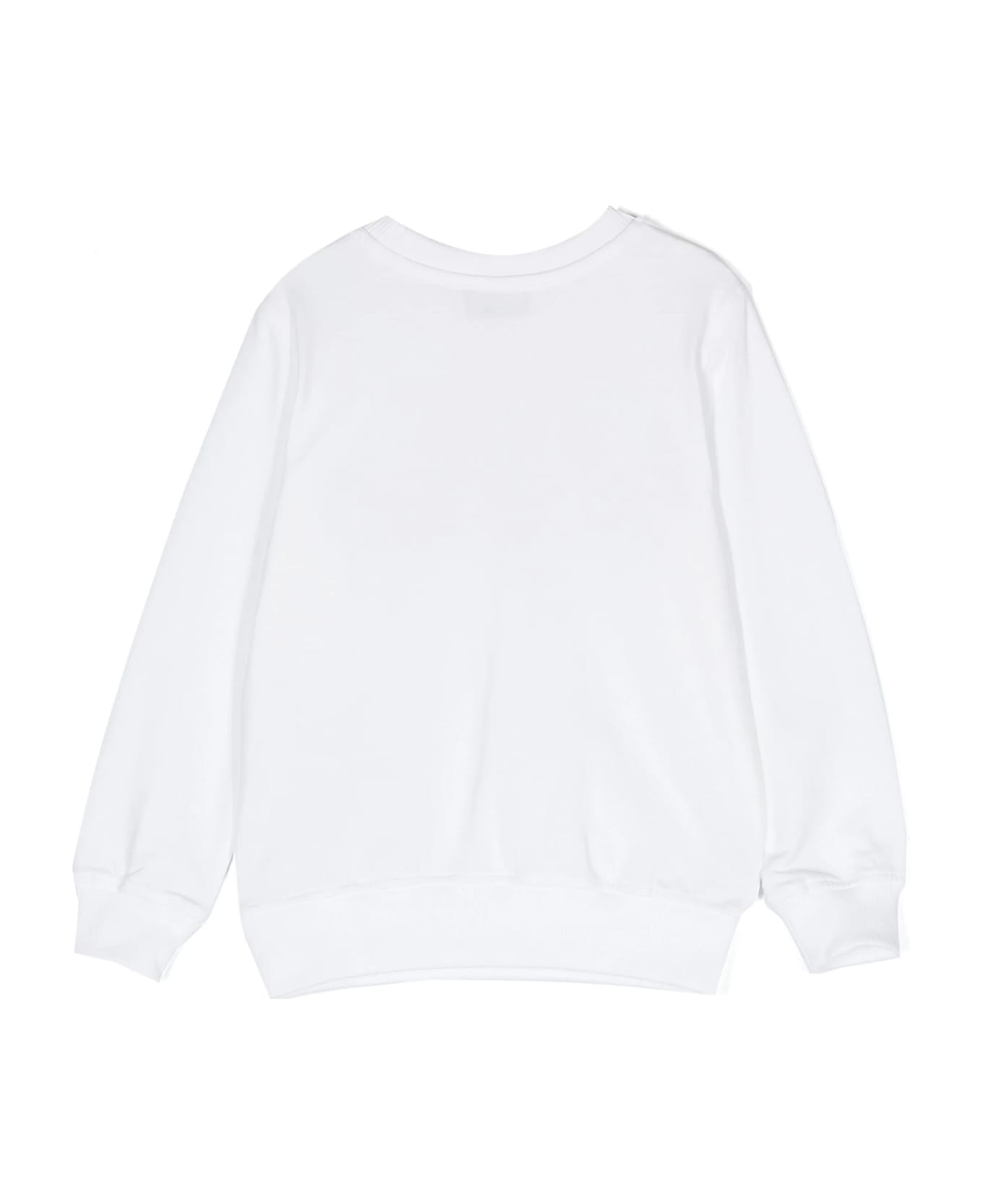 Moschino White Sweatshirt With Moschino Teddy Friends Print - White