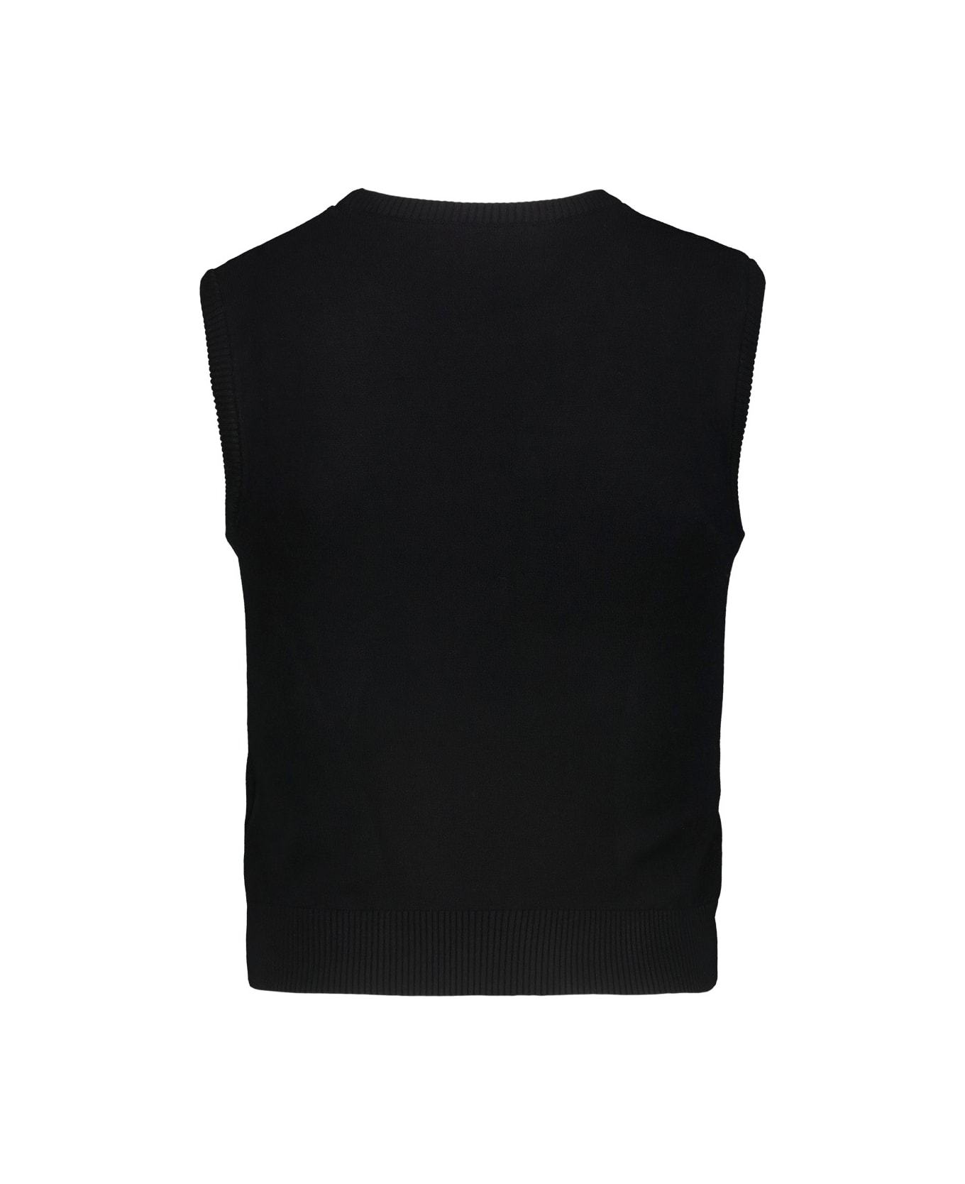 Marine Serre Moon Logo Knit Vest - Black