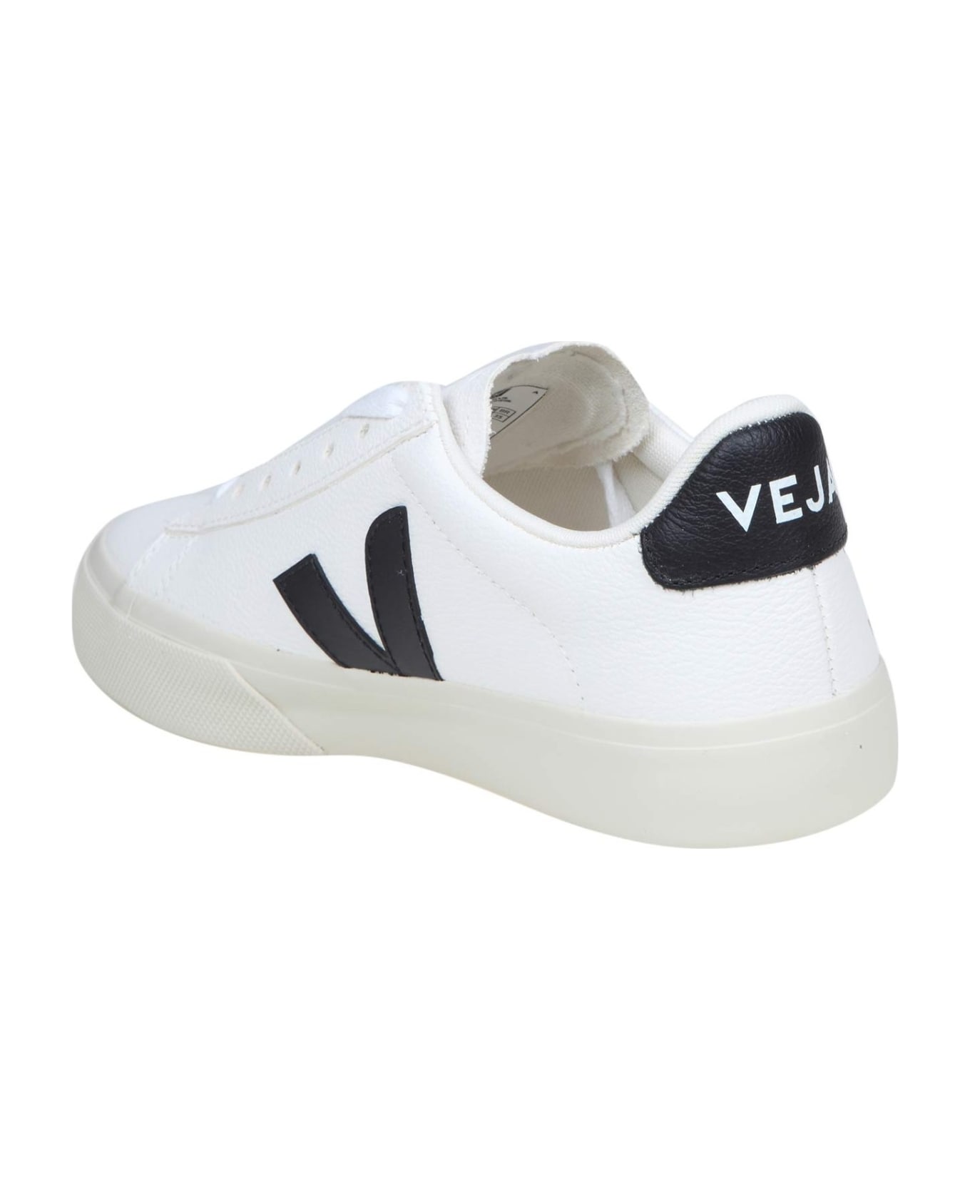 Veja Campo Chromefree In White/black Leather - White/Black スニーカー