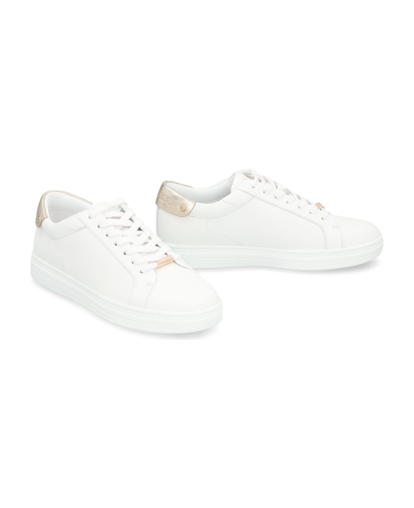 Jimmy Choo Rome/f Leather Sneakers - White