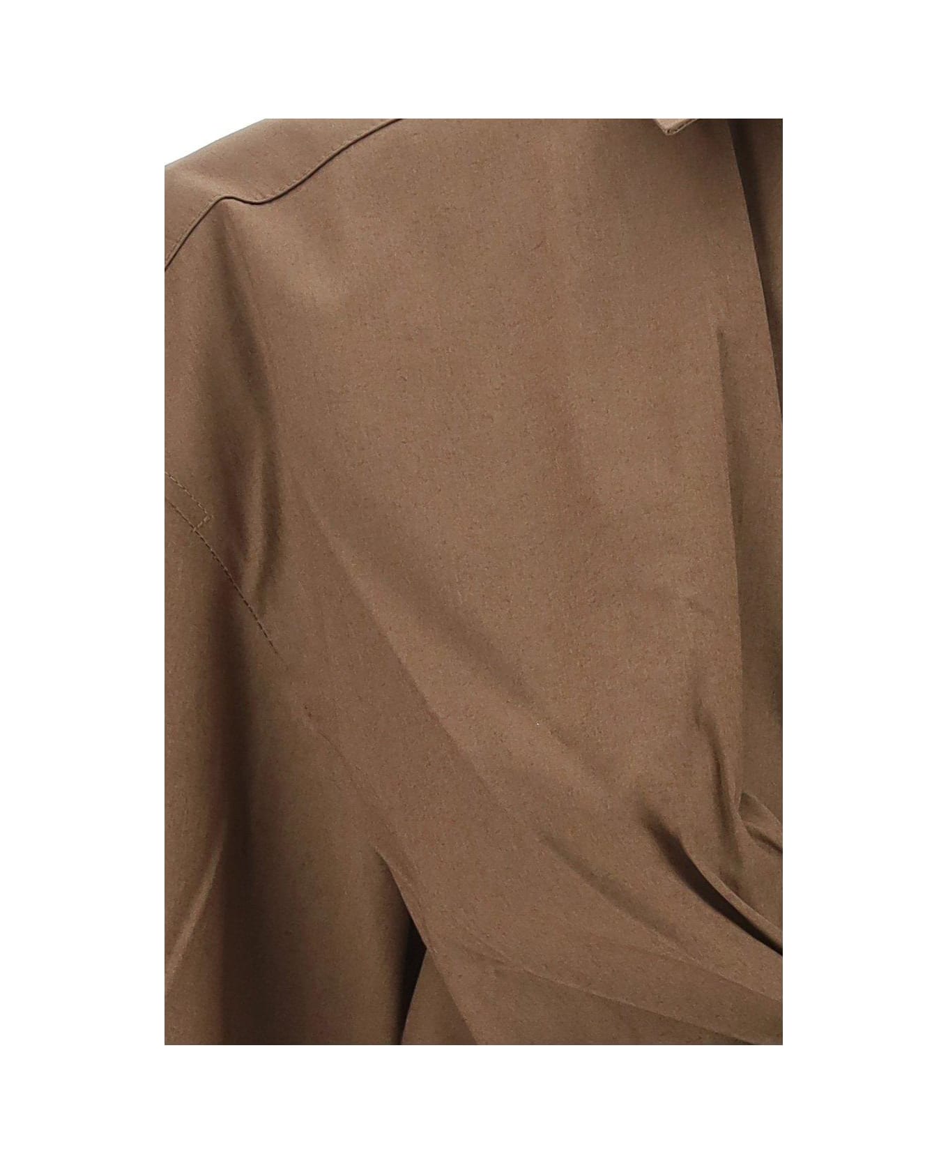 Jacquemus Gathered Long-sleeved Shirt - Brown