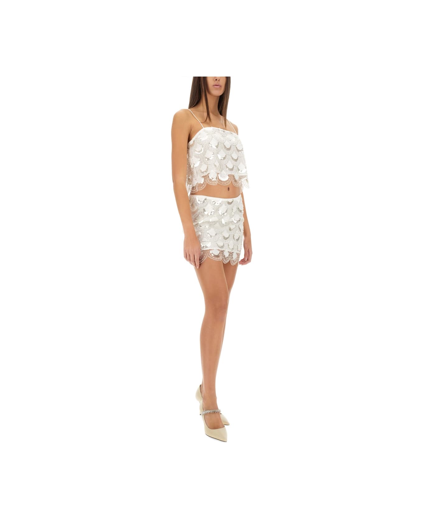 Rotate by Birger Christensen Mini Skirt - SILVER