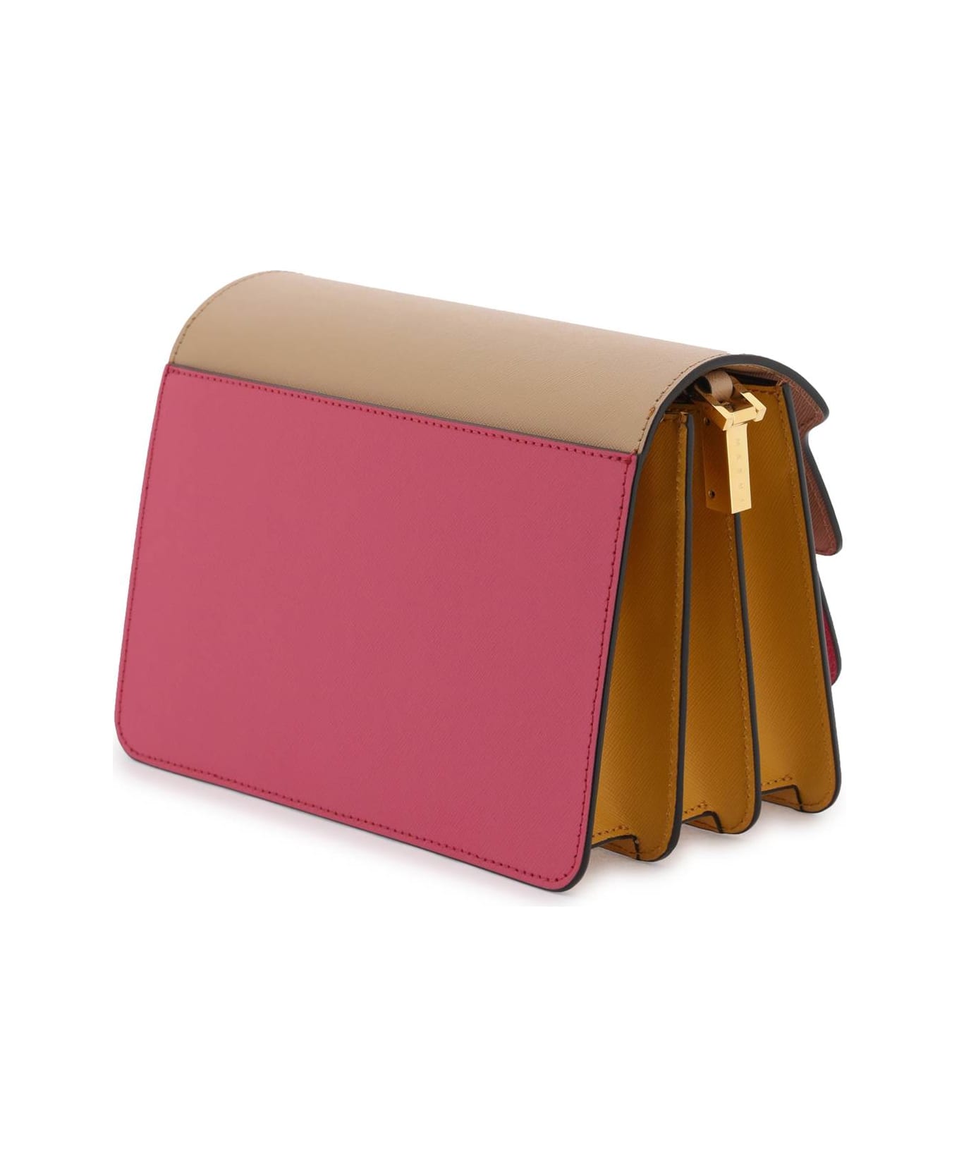 Marni Tricolor Leather Medium Trunk Bag - Pink