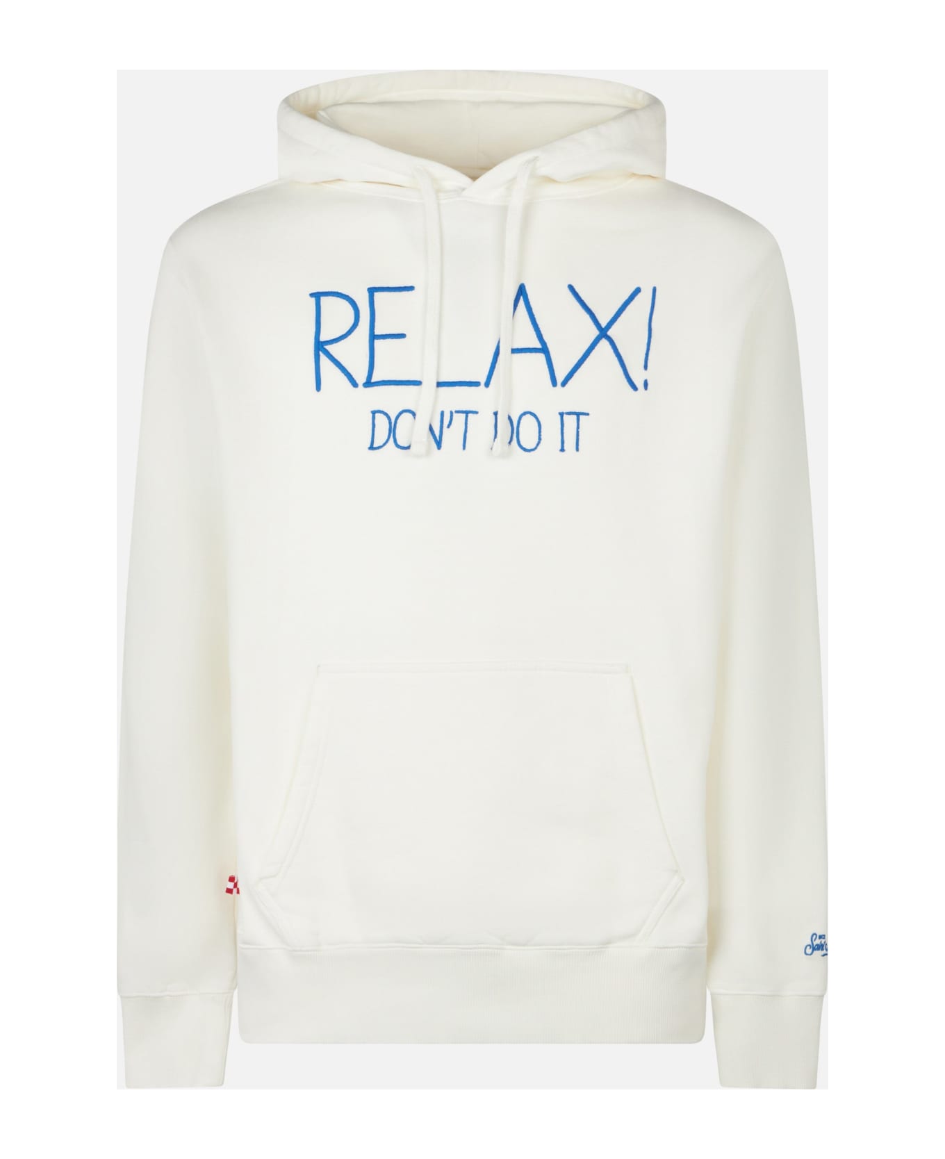 MC2 Saint Barth Man White Hoodie With Relax Don
t Do It Embroidery - WHITE