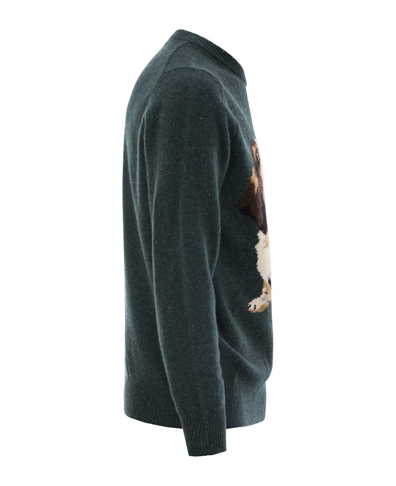 MC2 Saint Barth Dachshund Jumper In Wool Blend - Green