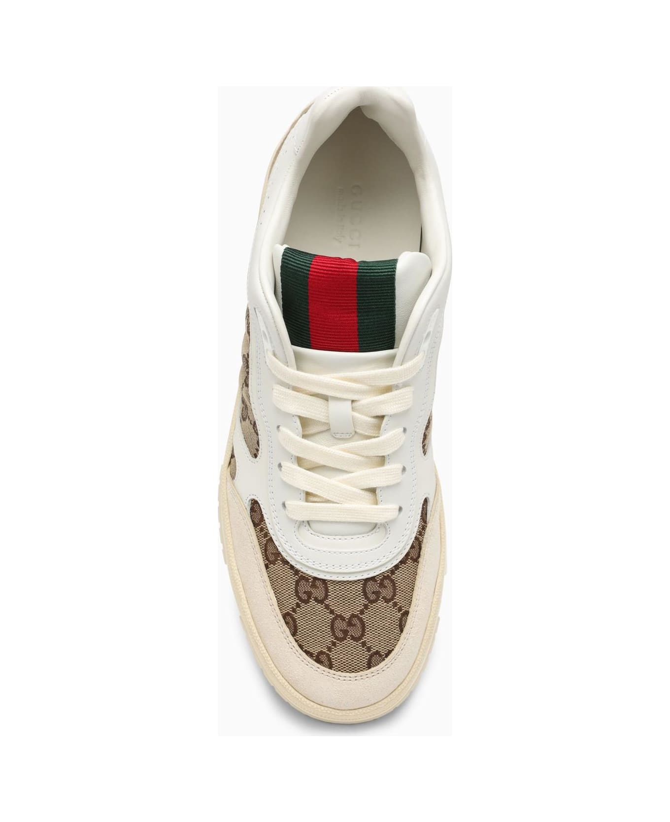 Gucci Re-web Sneaker In Ivory\/beige\/ebony Gg Fabric - IVOBEEBGWGWG