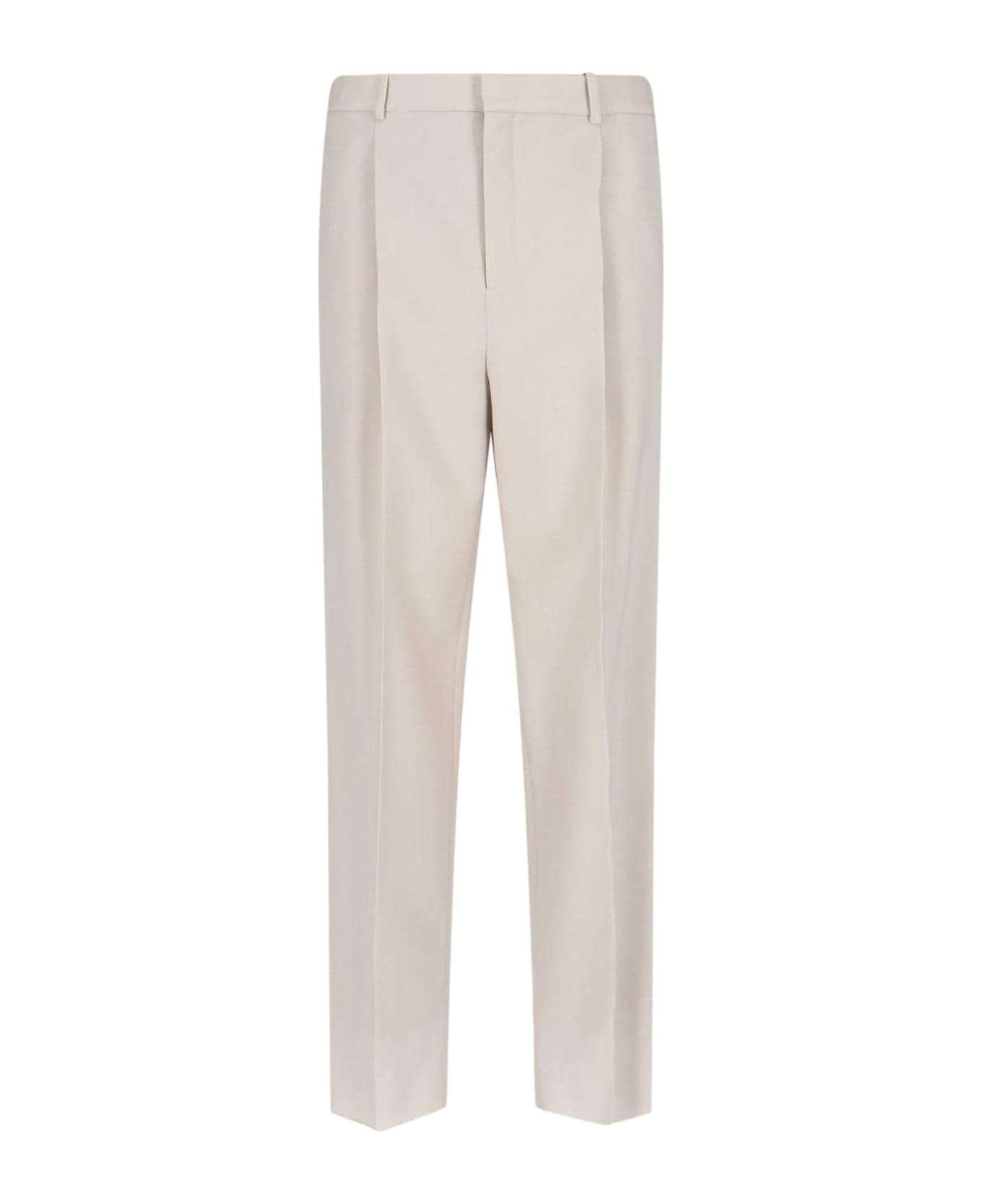 Saint Laurent Straight Pants - Beige