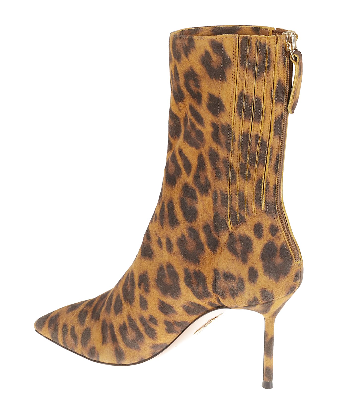 Aquazzura Animalier Suede Boots - Caramel