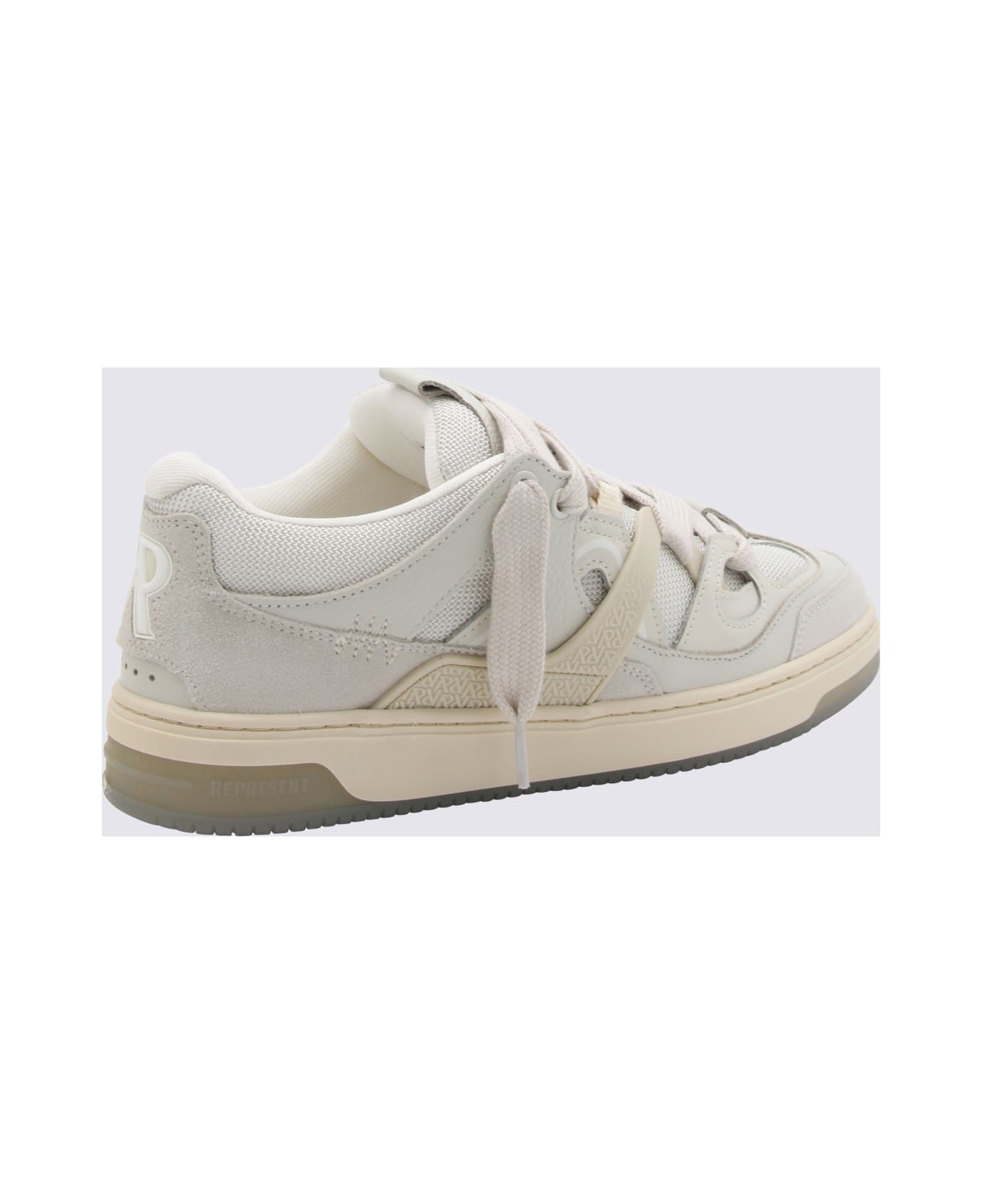 REPRESENT White Leather Sneakers - FLAT WHITE
