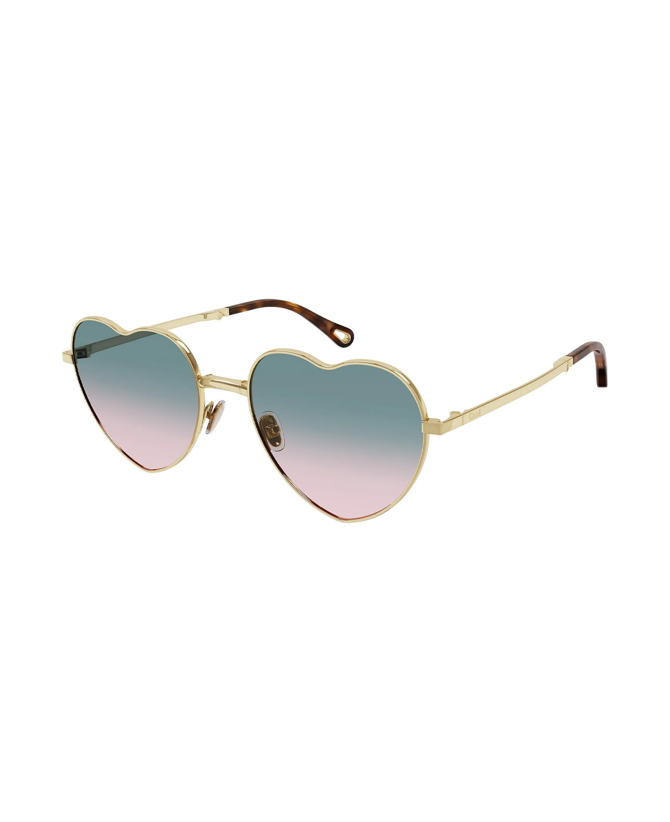 Chloé Gold/green/pink Milane Sunglasses - Gold