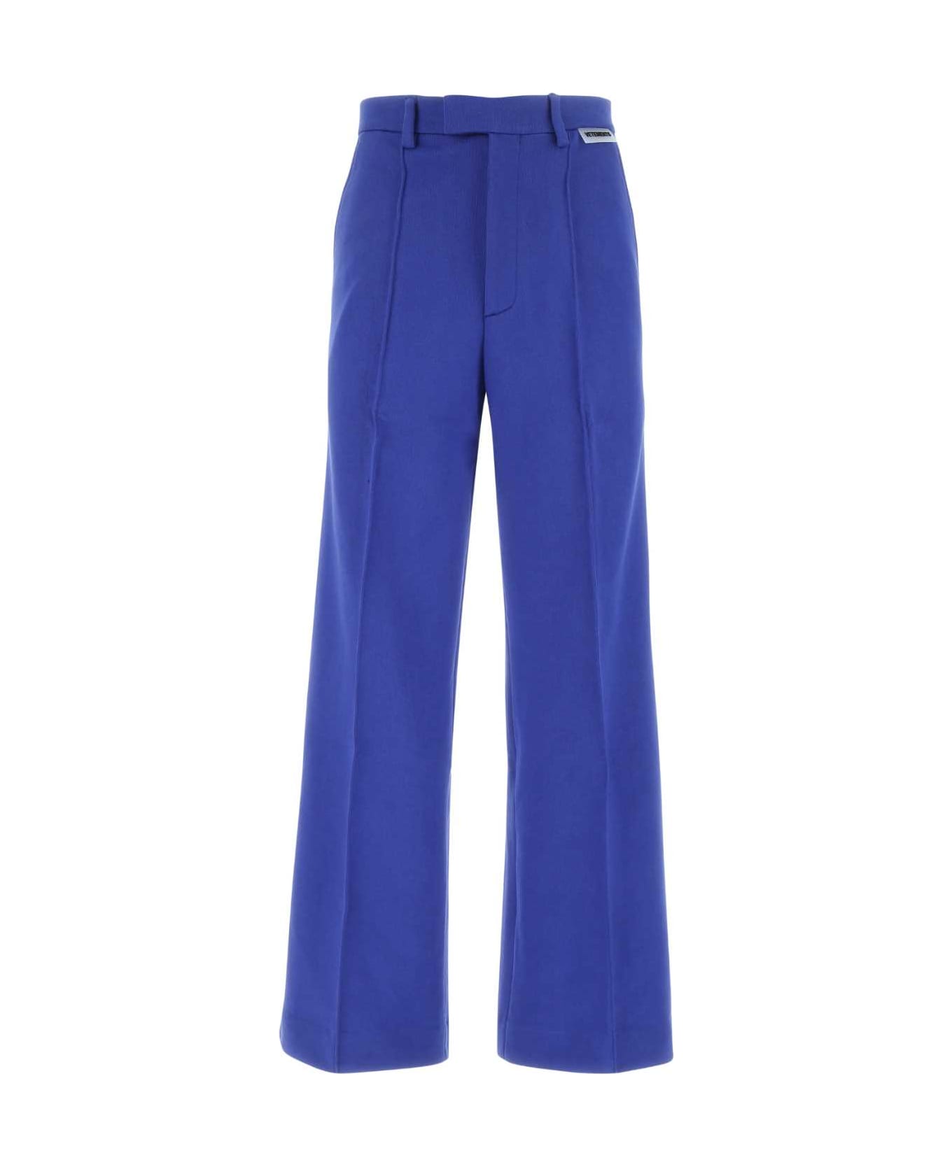 VETEMENTS Electric Blue Cotton Blend Pant - ROYALBLUE