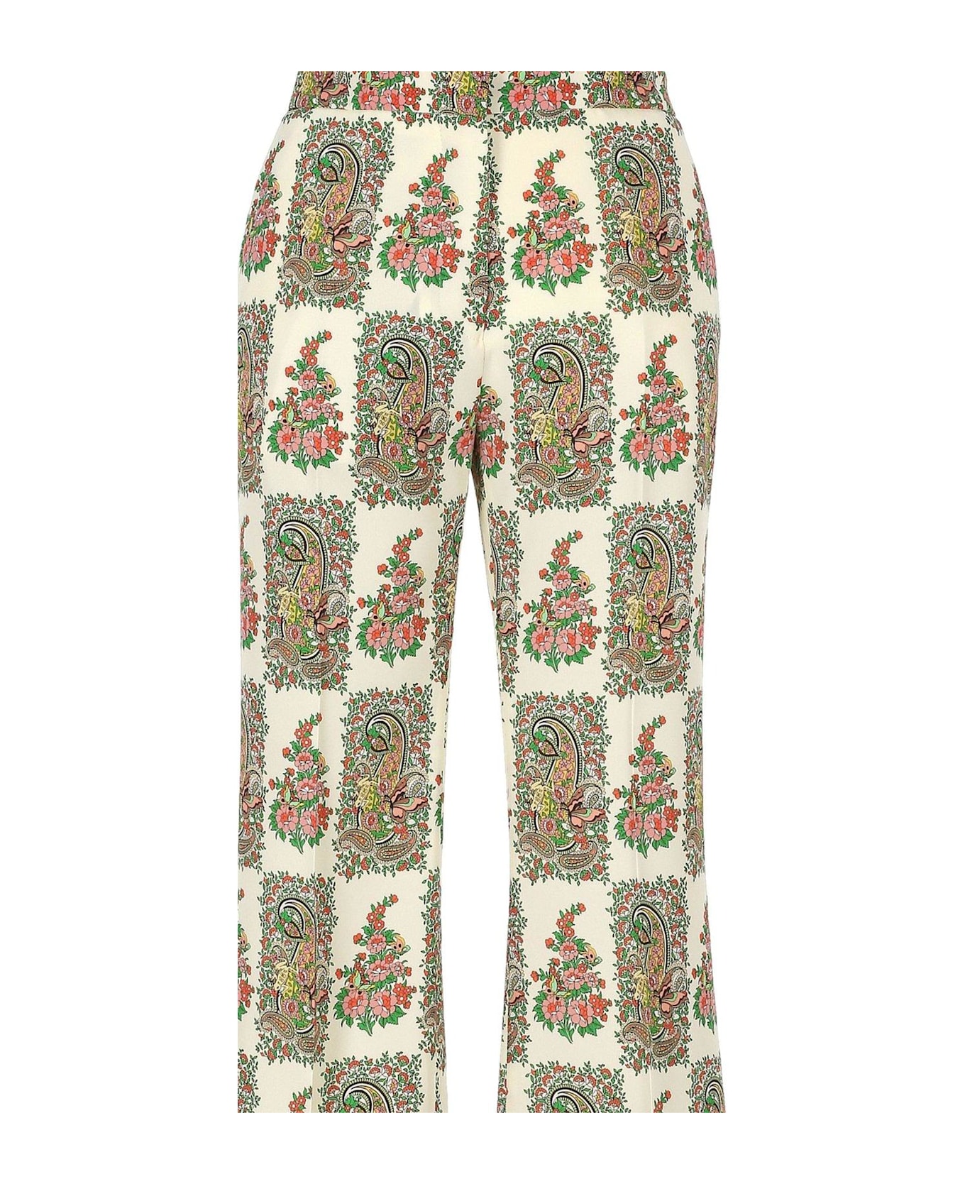 Etro Paisley Print Technical Fabric Pants - White
