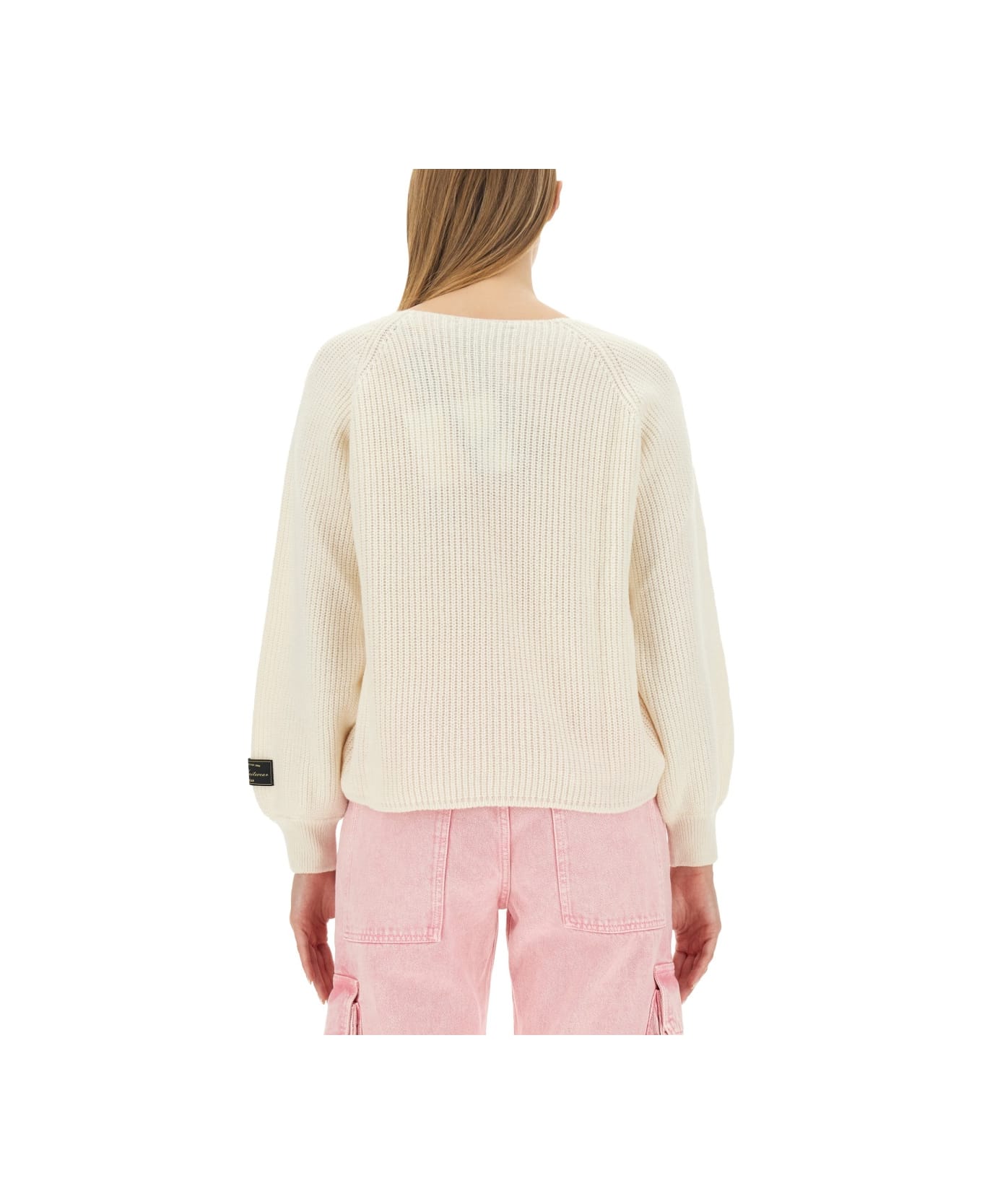 MSGM Knotted Sweater - WHITE