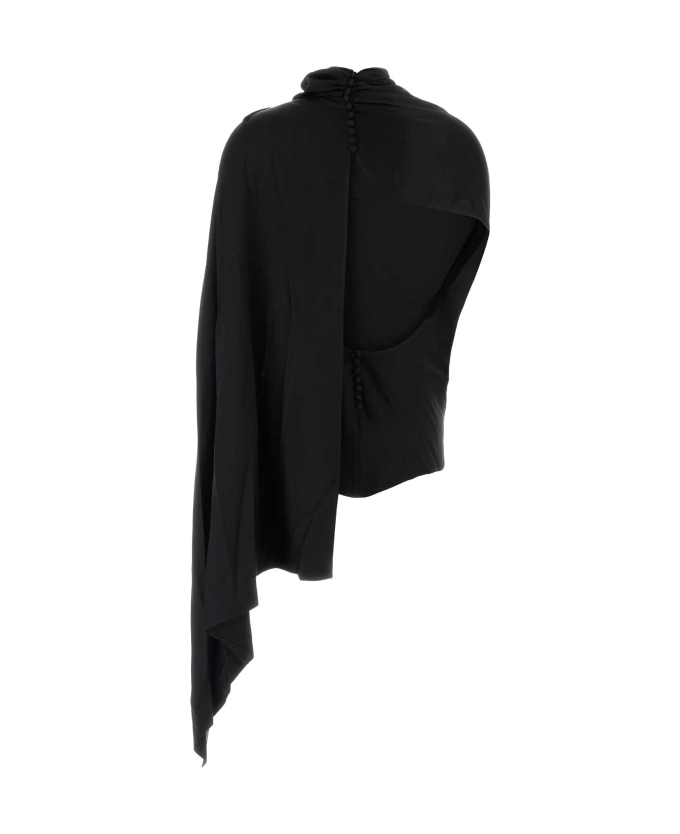 Magda Butrym Black Satin Top - BLACK
