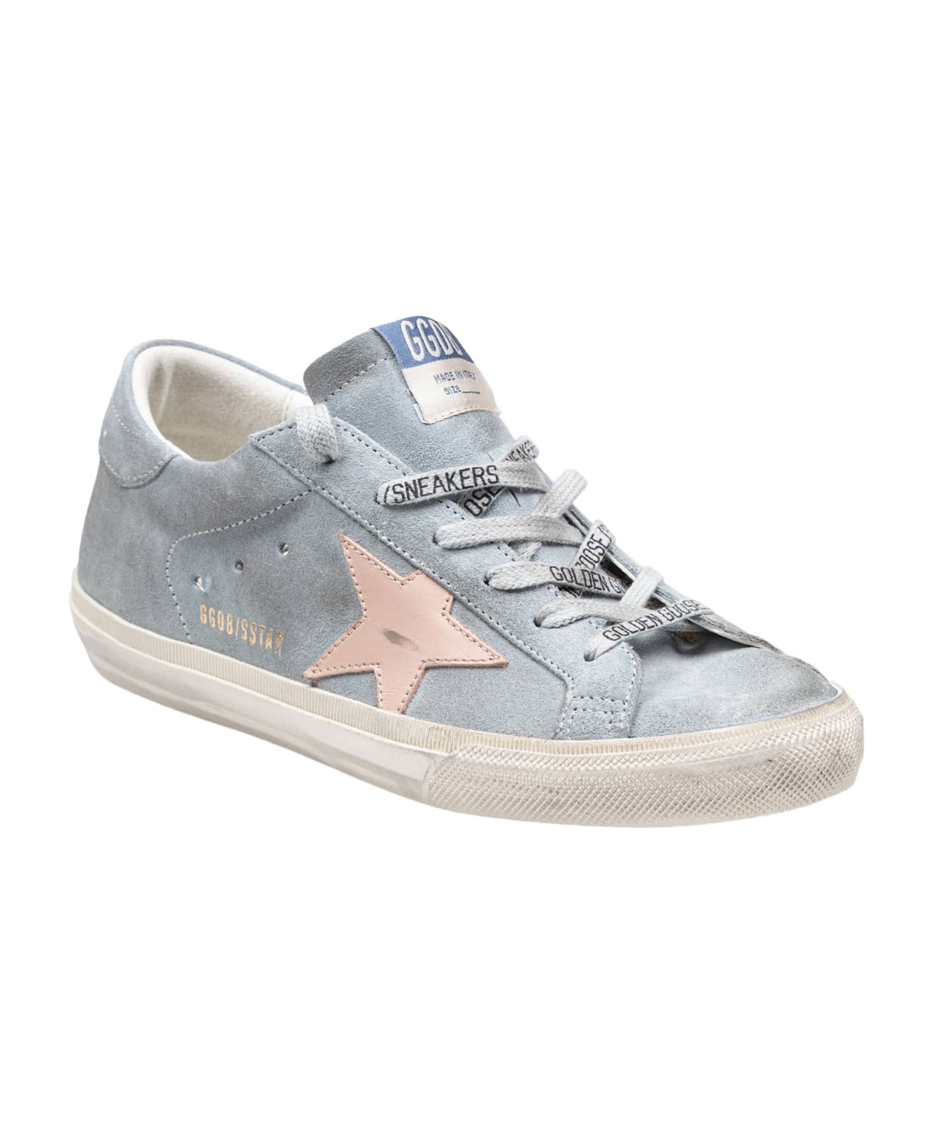 Golden Goose Super Star Sneakers In Suede Grey/pink - GREY