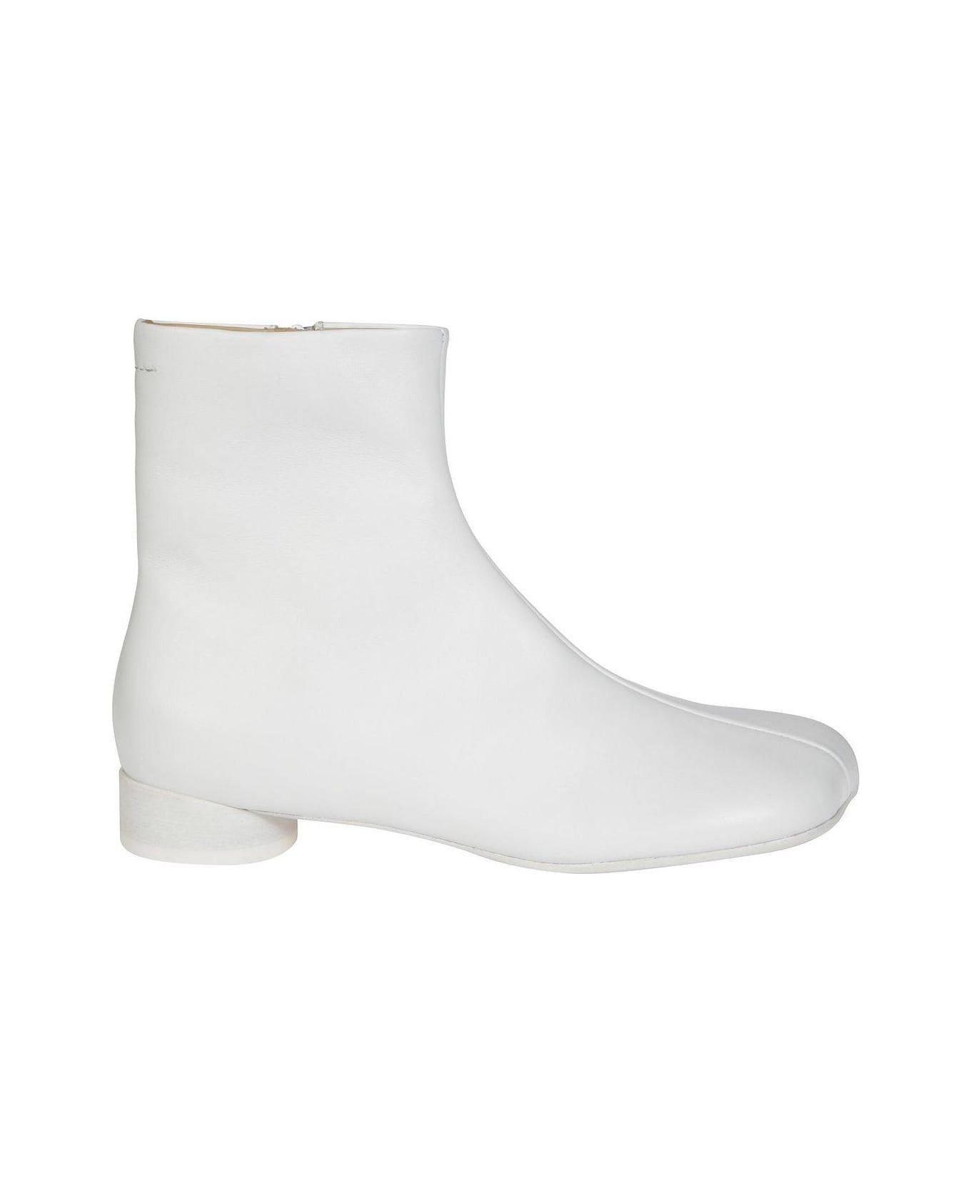 MM6 Maison Margiela Anatomic Square Toe Ankle Boots - Bianco