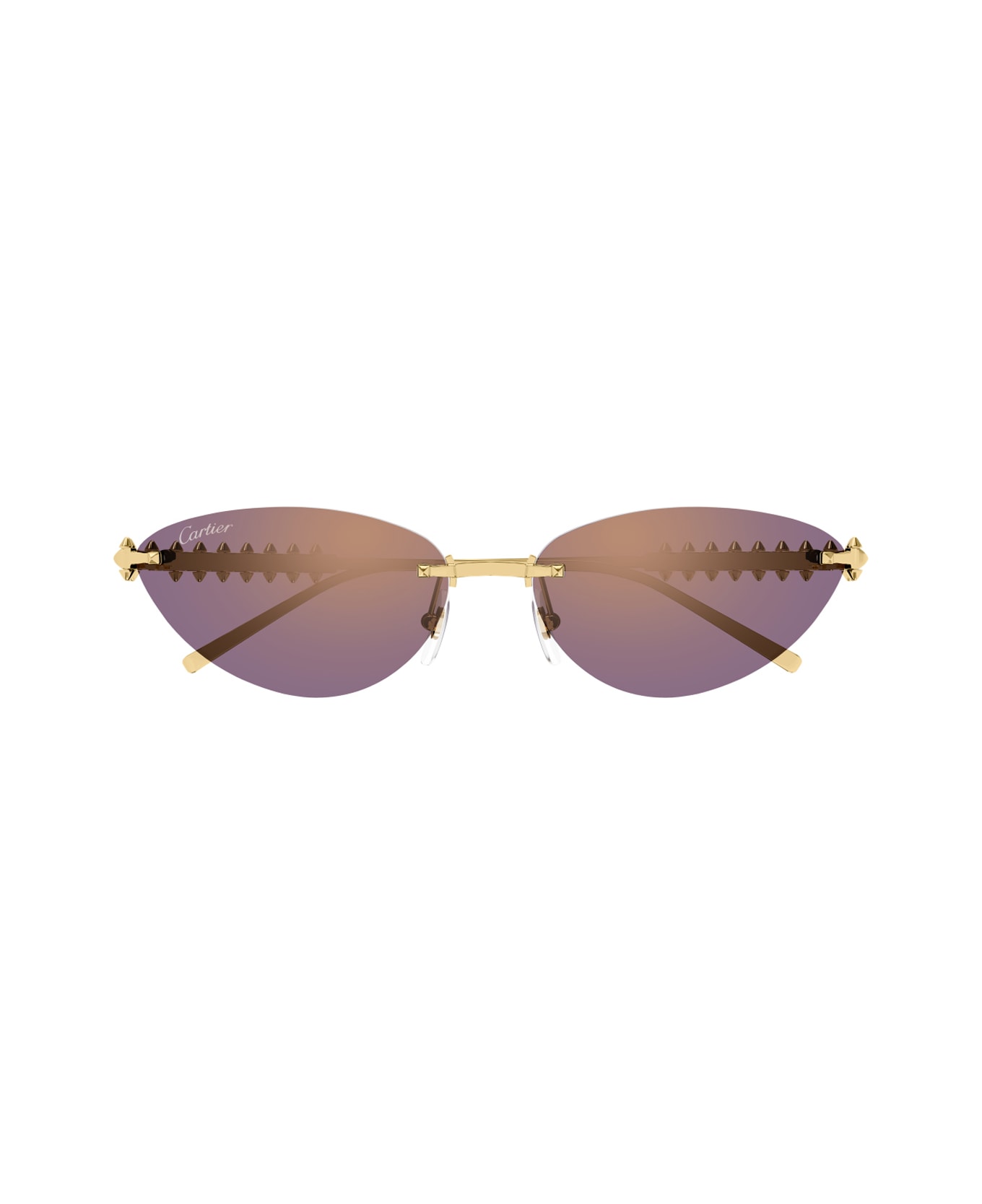 Cartier Eyewear Cartier Ct0543s Clash De Cartier 004 Gold Violet Sunglasses - Oro