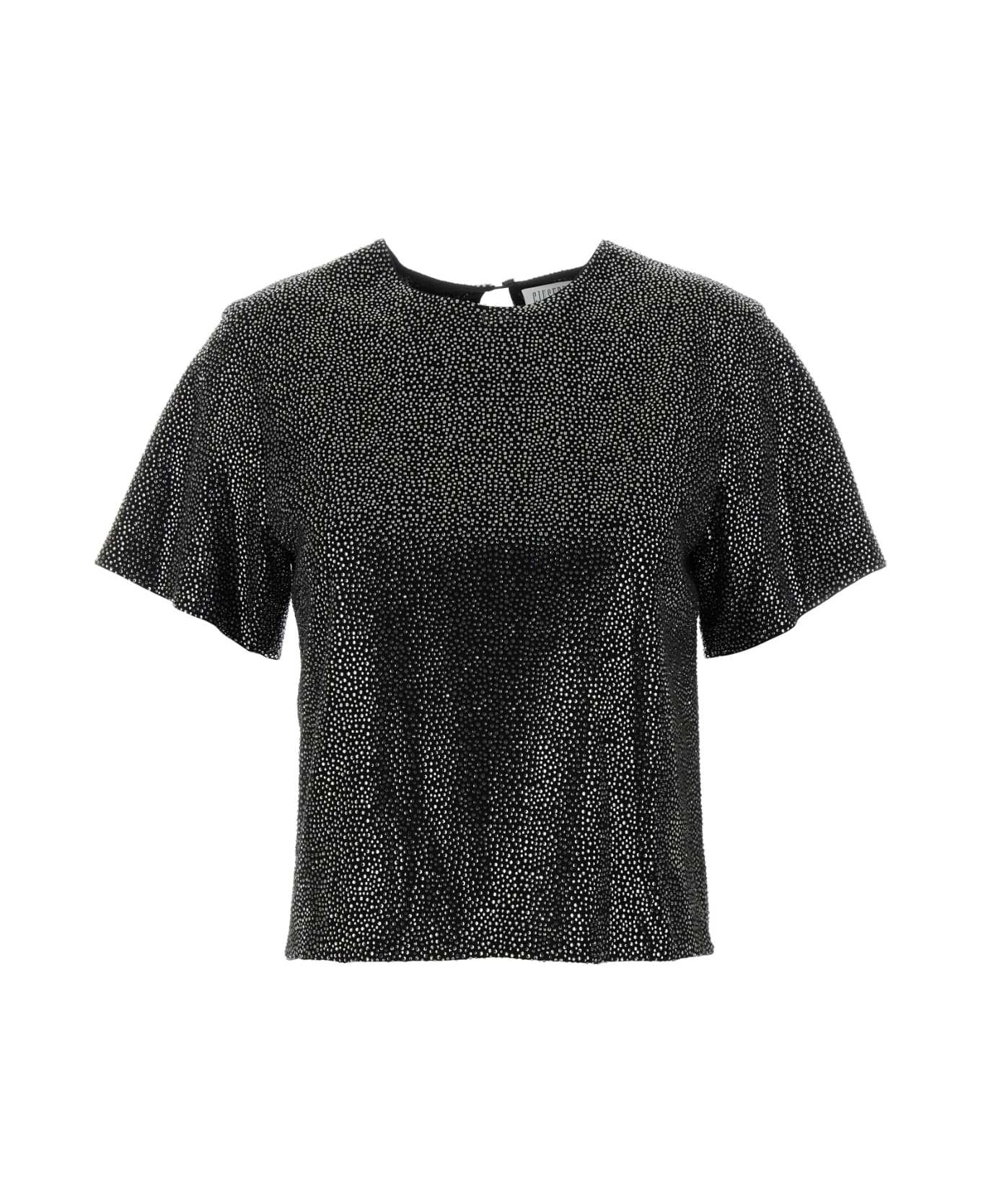 Giuseppe di Morabito Embellished Viscose T-shirt - Black