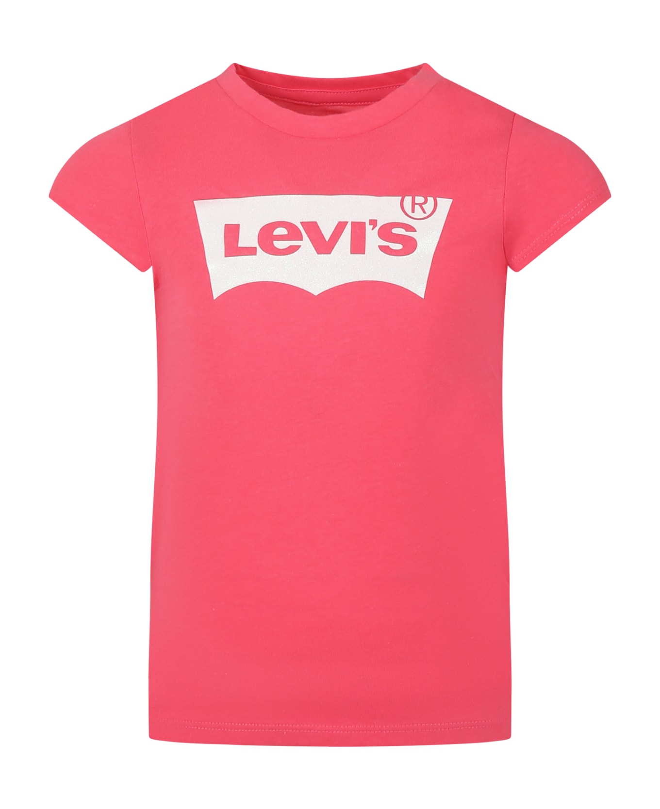 Levi's Pink T-shirt For Girl With Logo - Pink Tシャツ＆ポロシャツ